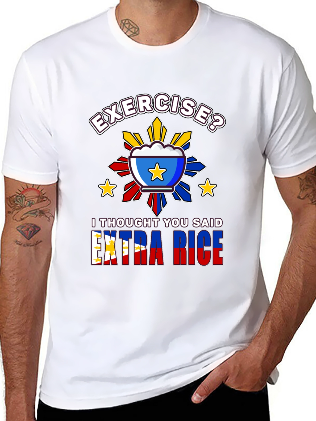 Extra Rice Graphic Tee - Pinoy Foodie T-Shirt