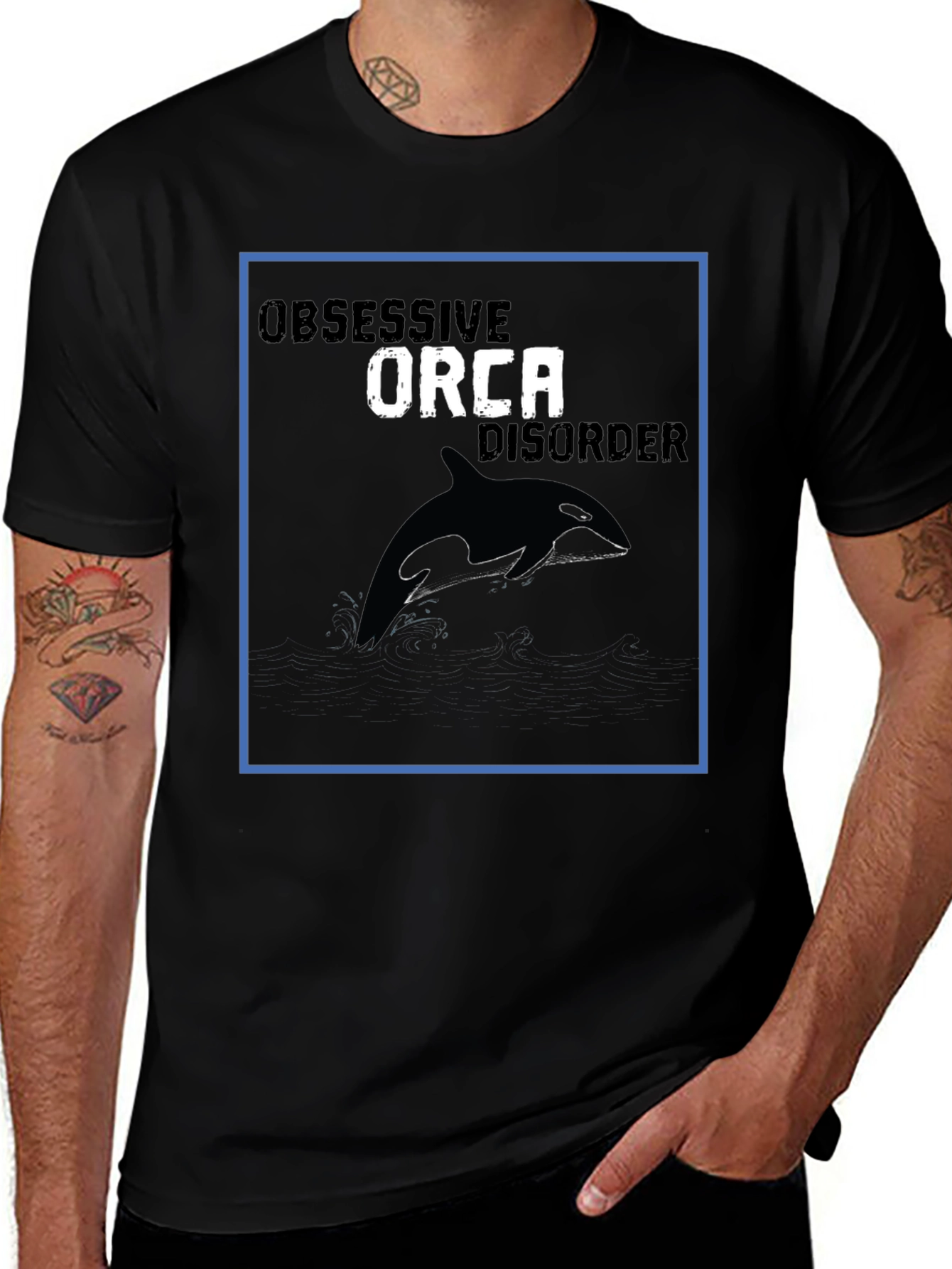 Orca Disorder Graphic Tee - Black Cotton T-Shirt