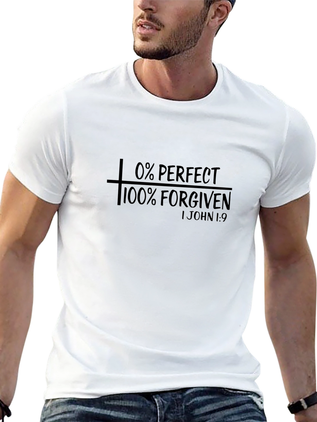 0% Perfect 100% Forgiven Graphic T-Shirt