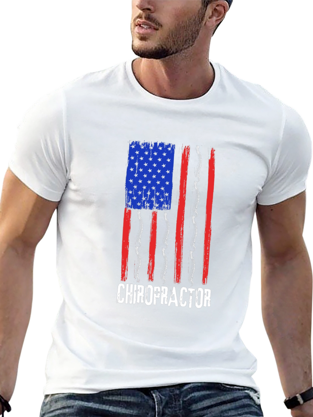 Chiropractor American Flag T-Shirt
