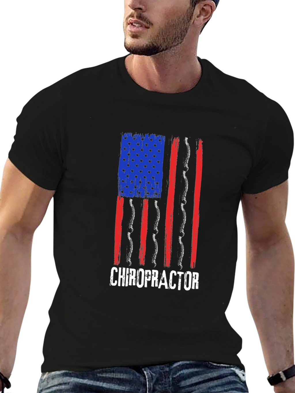 Chiropractor American Flag T-Shirt