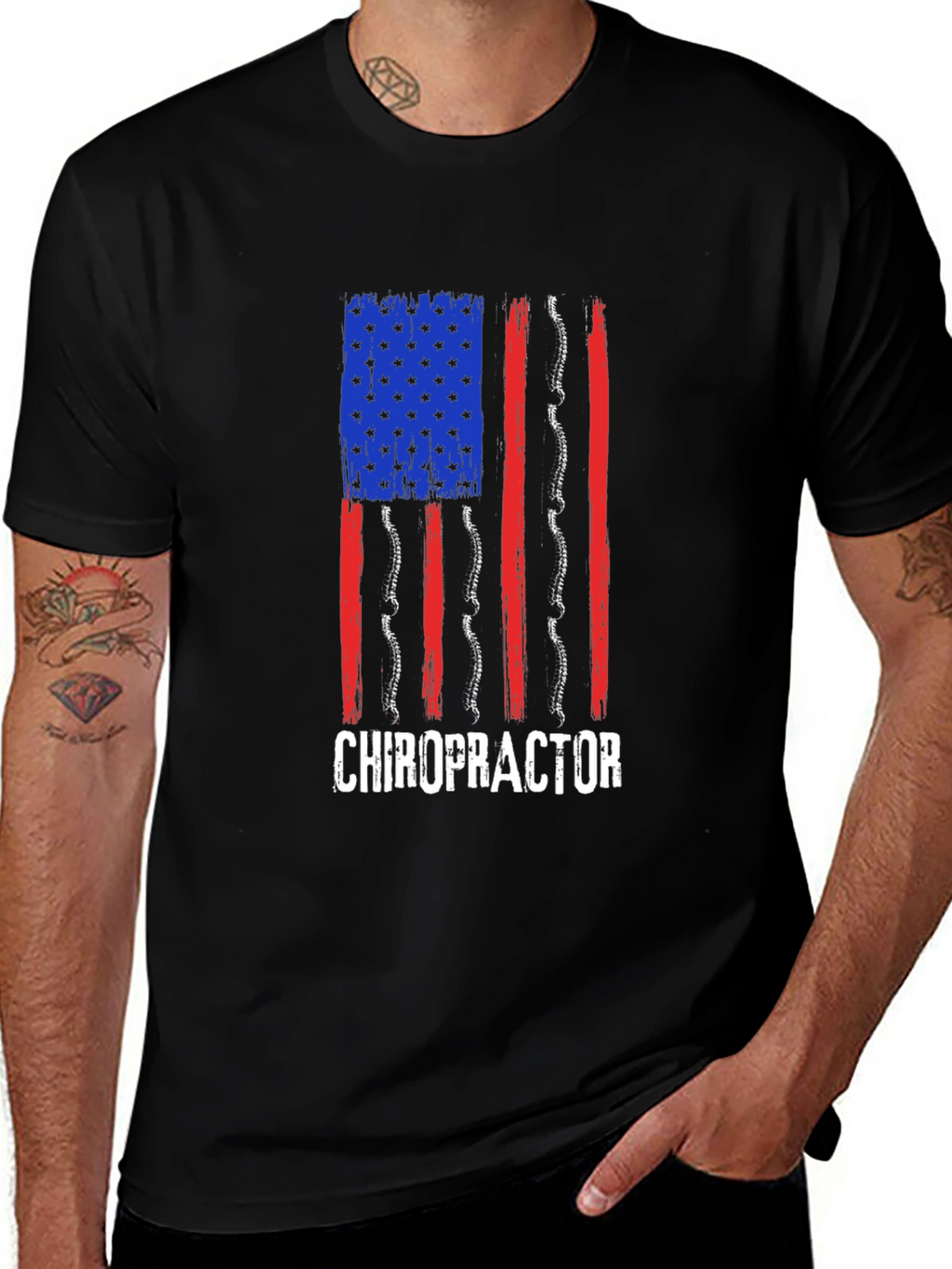 Chiropractor American Flag T-Shirt