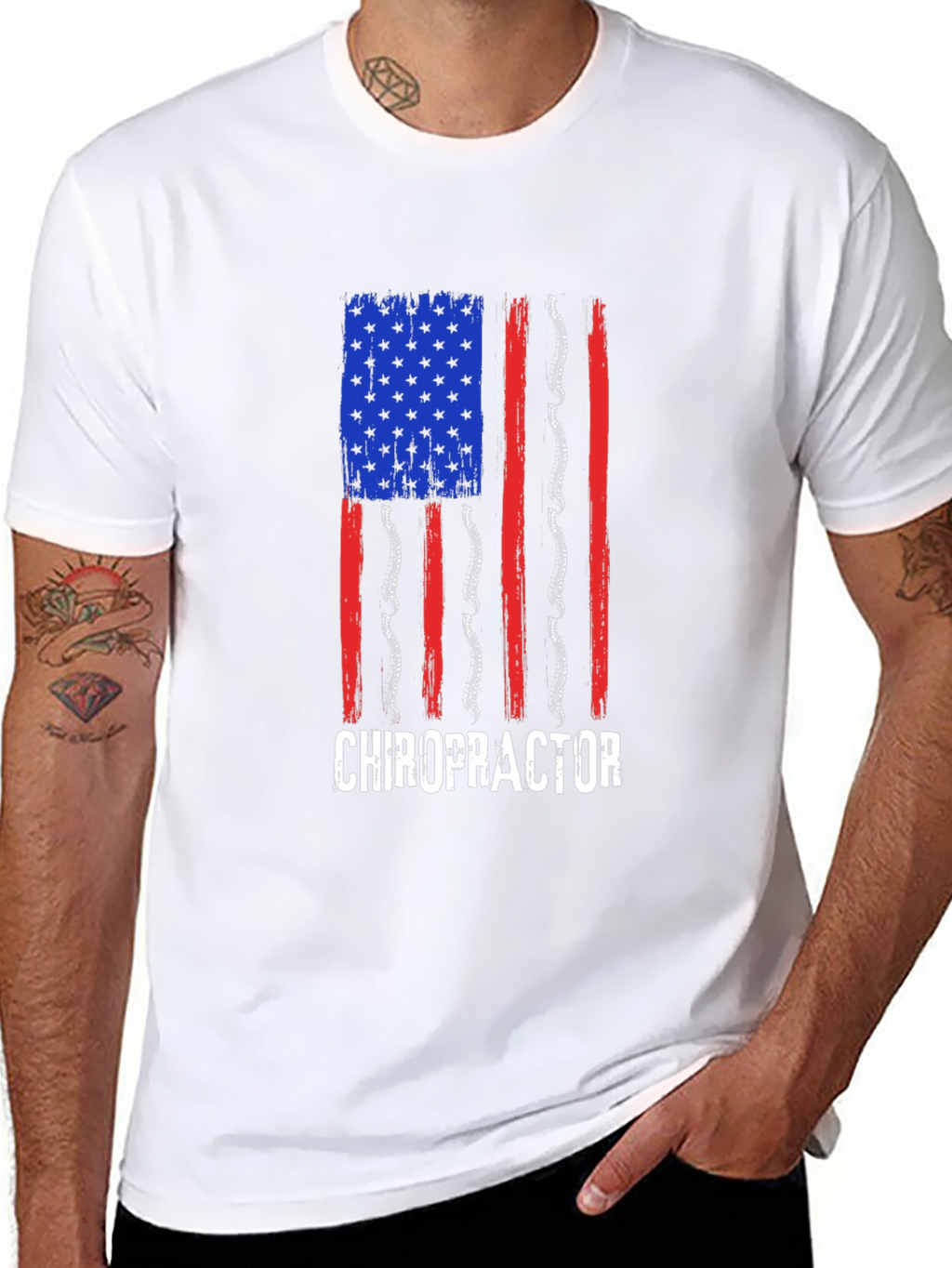Chiropractor American Flag T-Shirt