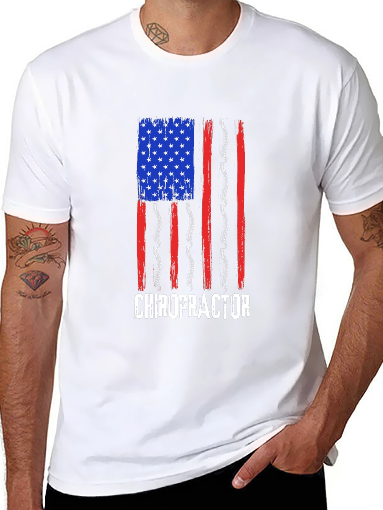 Chiropractor American Flag T-Shirt