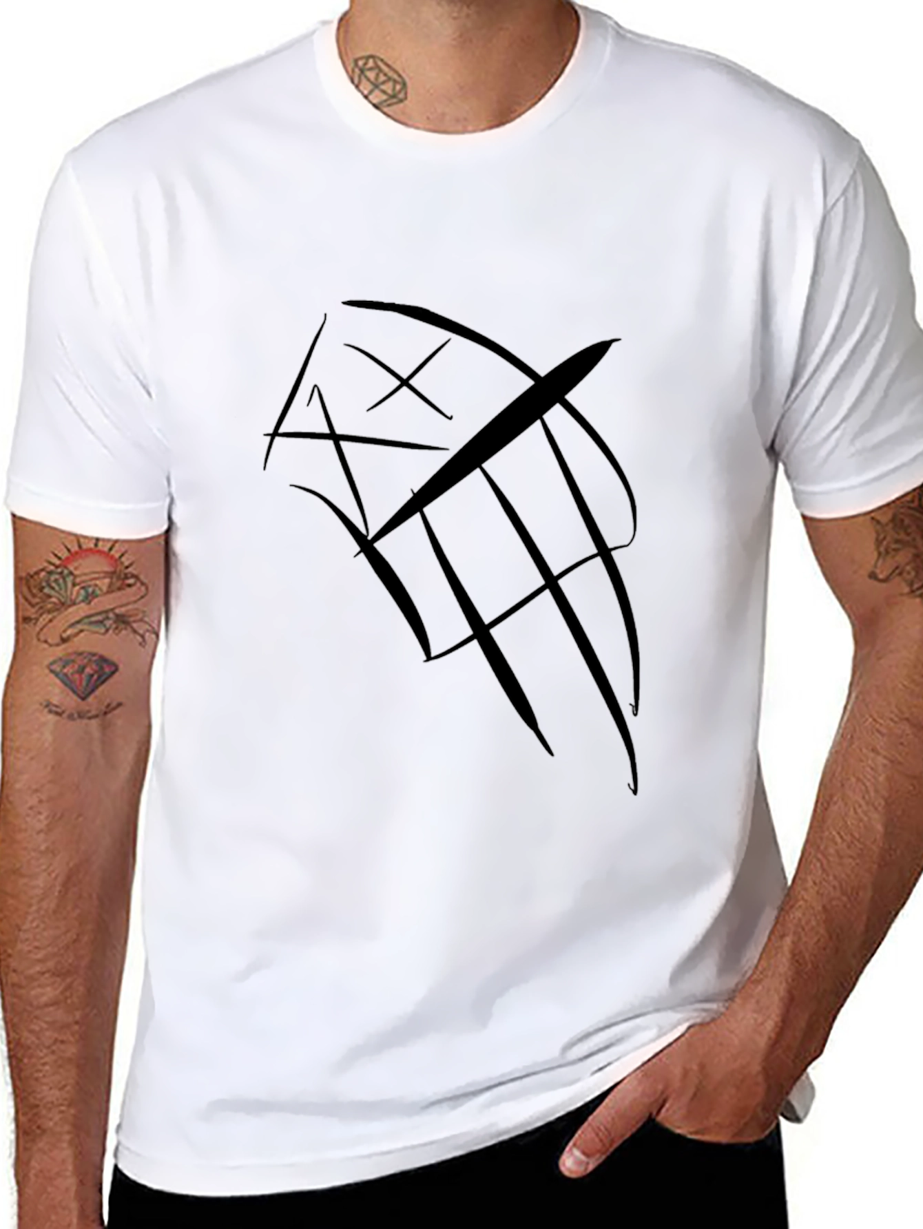 Abstract Graphic Black T-Shirt - Modern Style