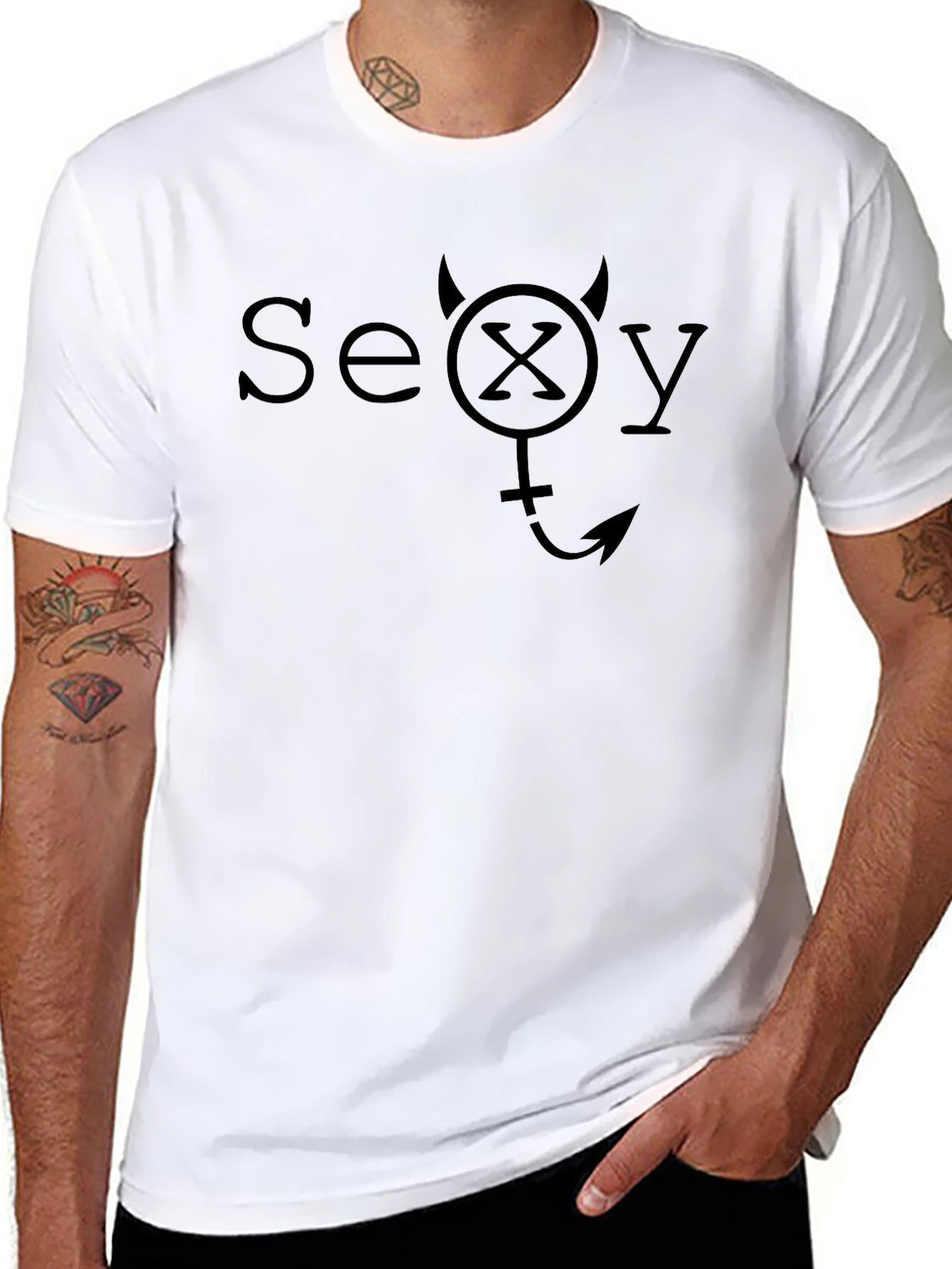 Devilishly Sexy Graphic Tee - Black Cotton T-Shirt