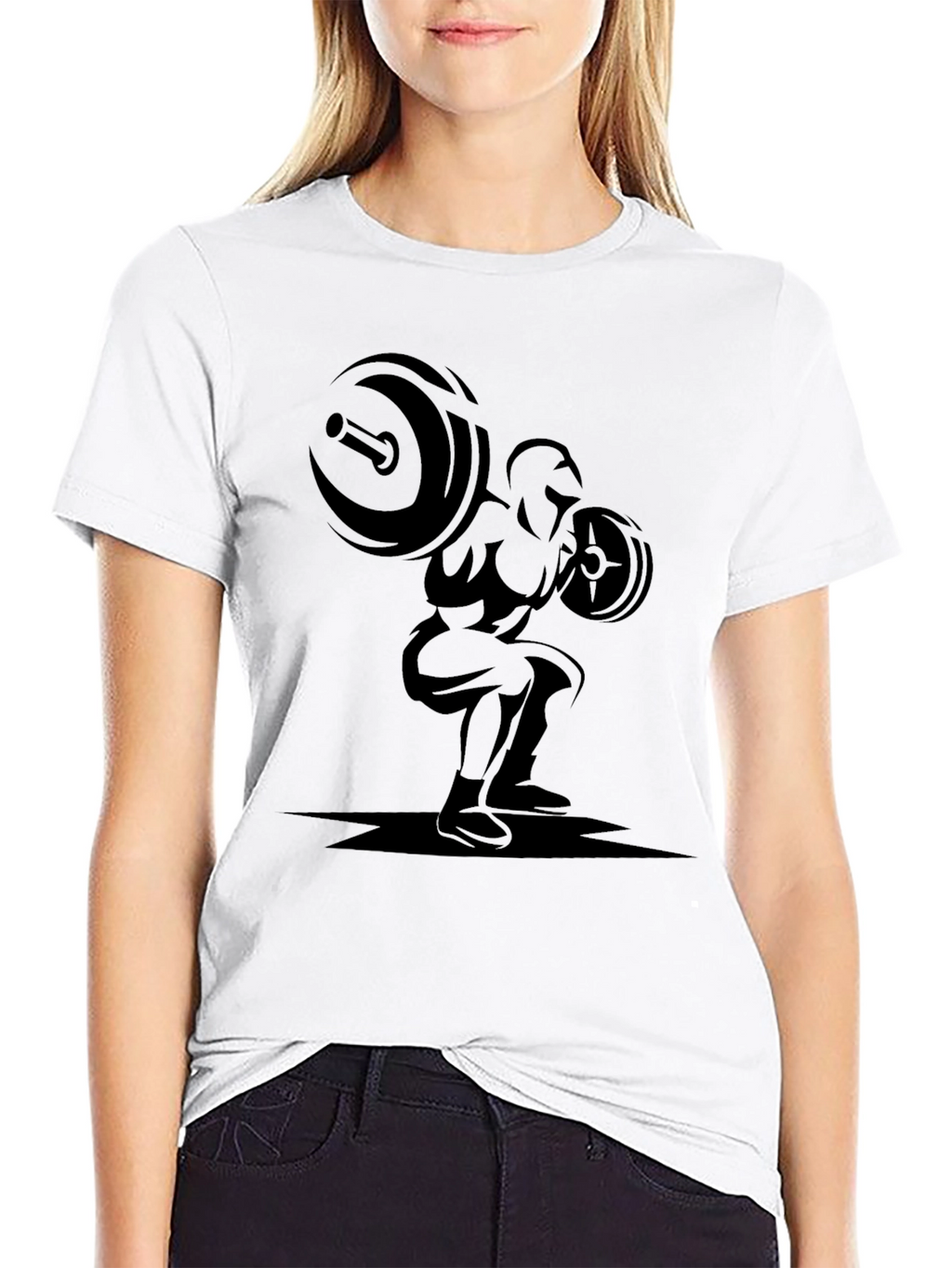 Mens Black Graphic T-Shirt - Weightlifter Design