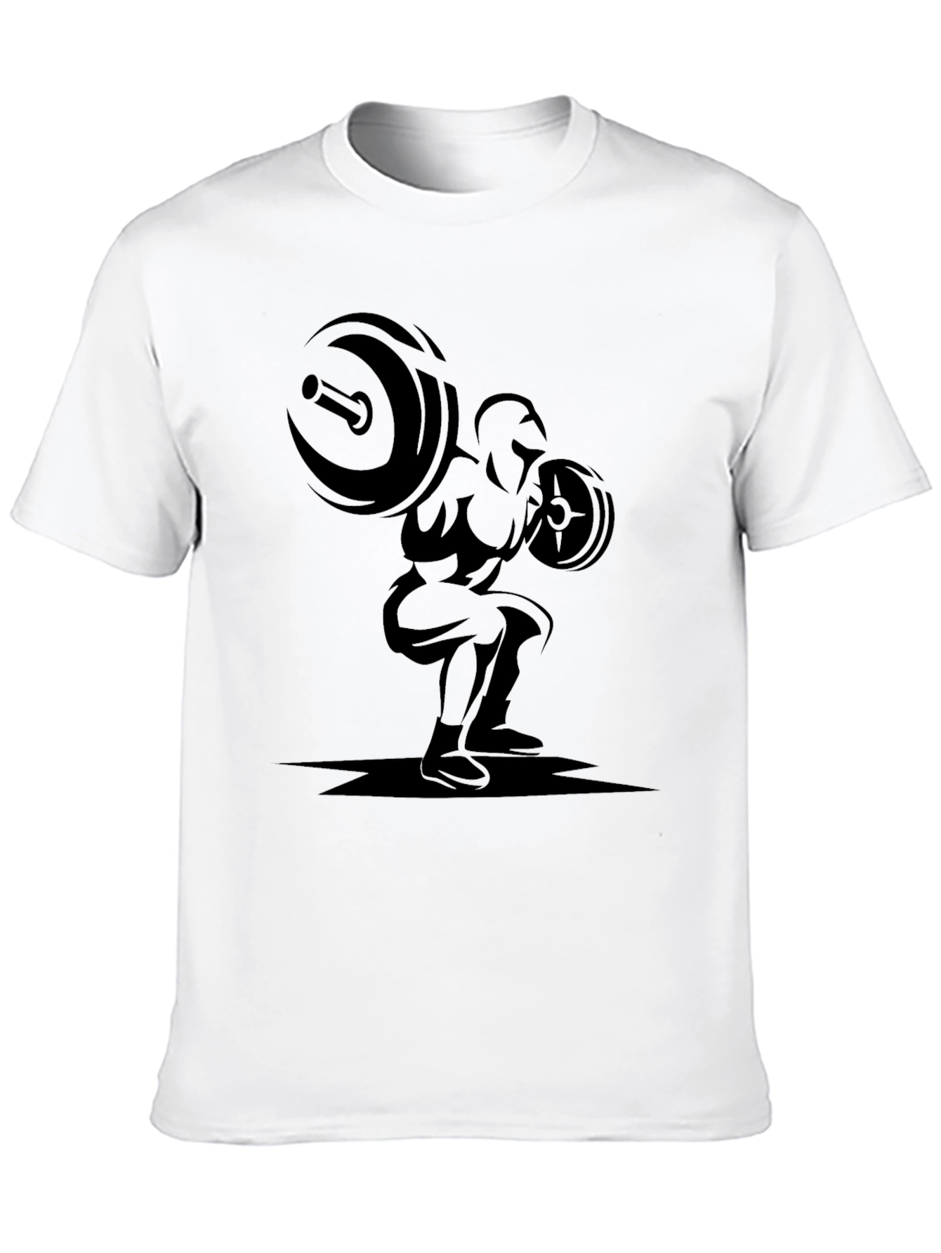 Mens Black Graphic T-Shirt - Weightlifter Design