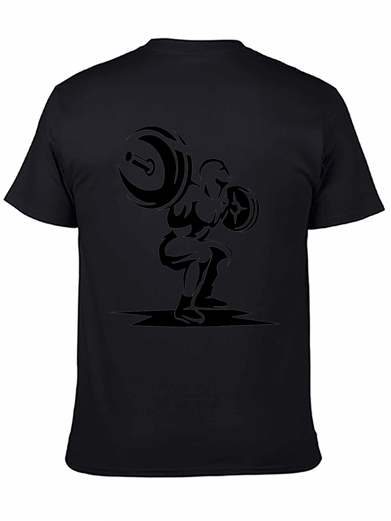 Mens Black Graphic T-Shirt - Weightlifter Design