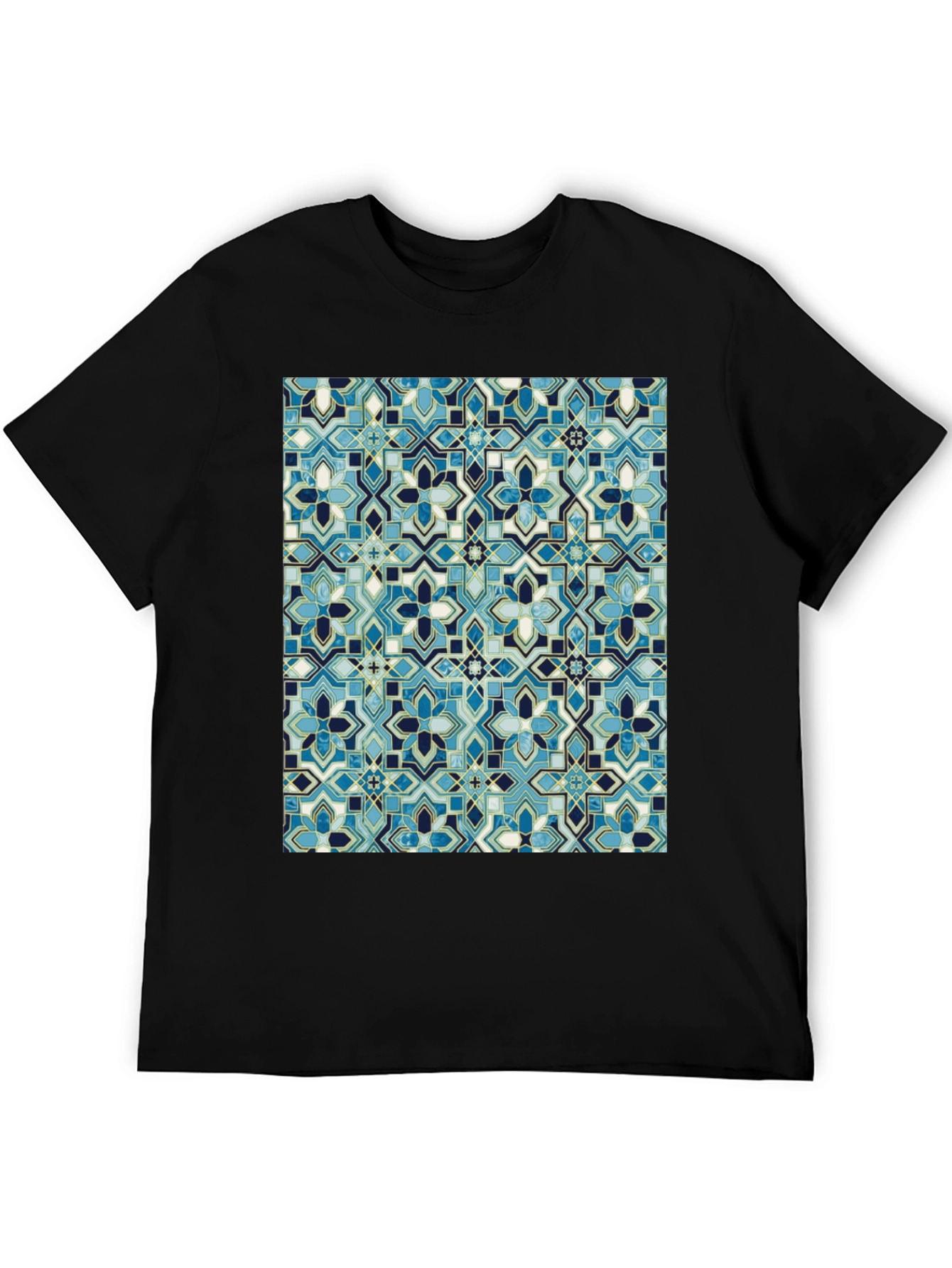 Blue Mosaic Pattern T-Shirt