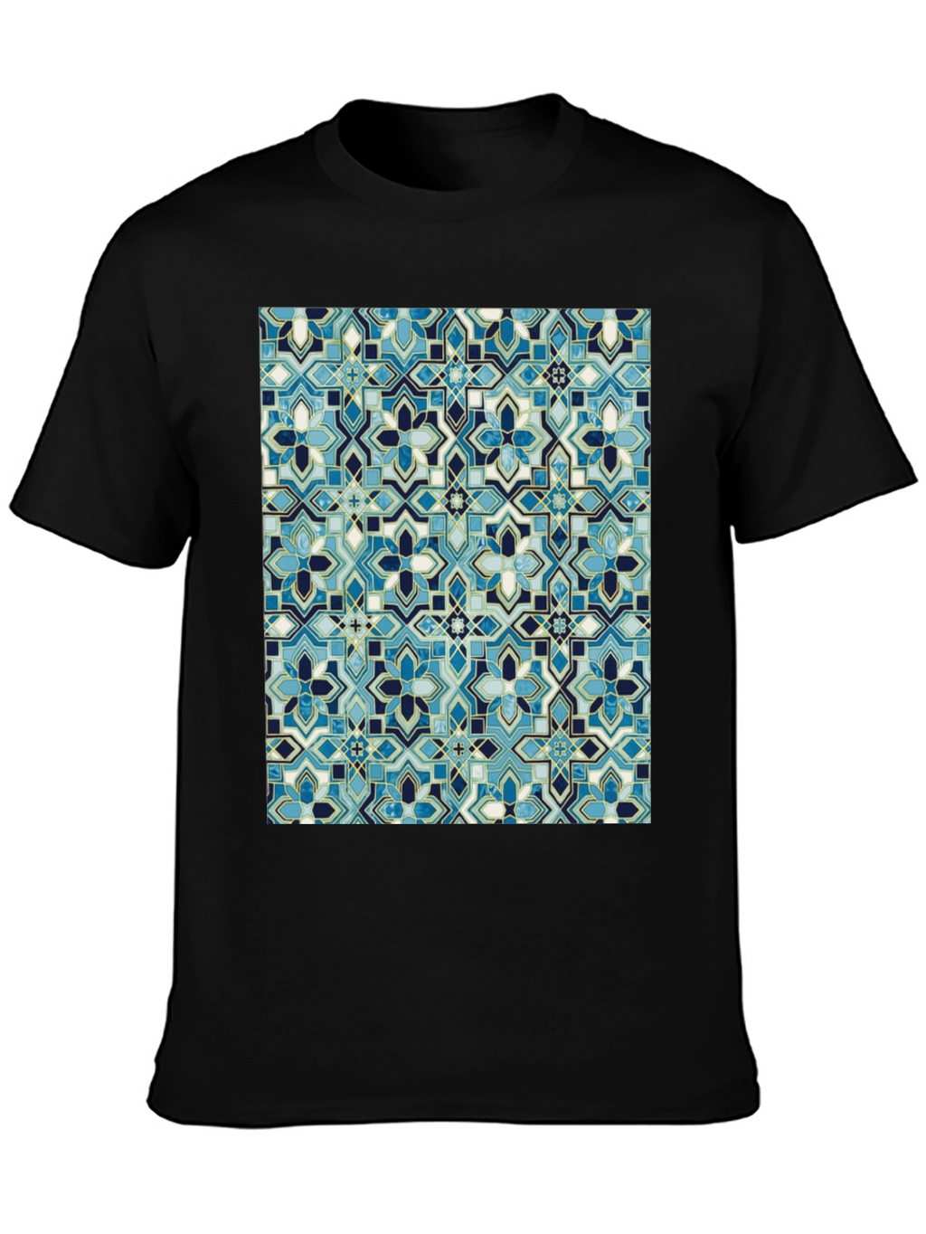 Blue Mosaic Pattern T-Shirt
