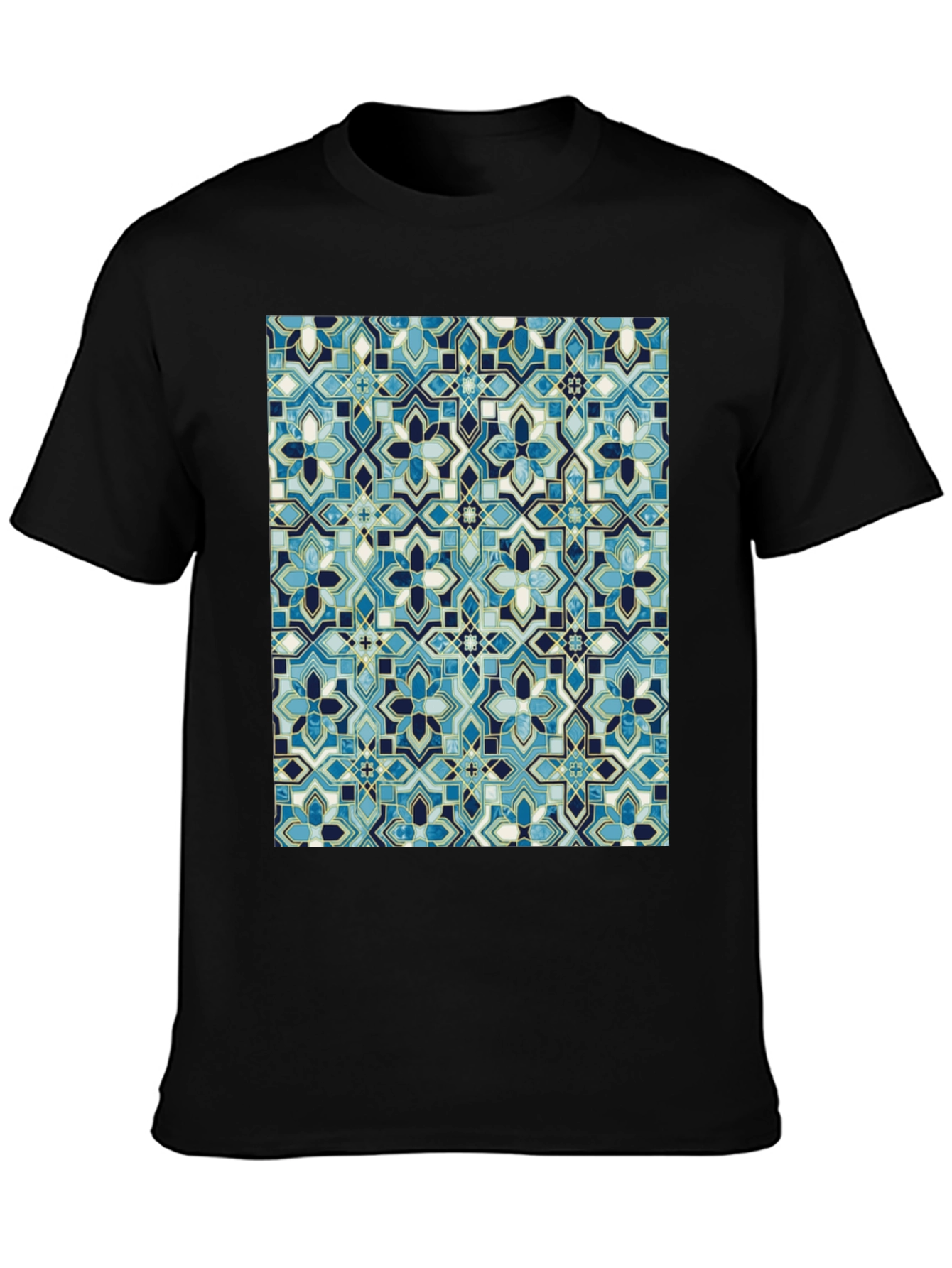 Blue Mosaic Pattern T-Shirt