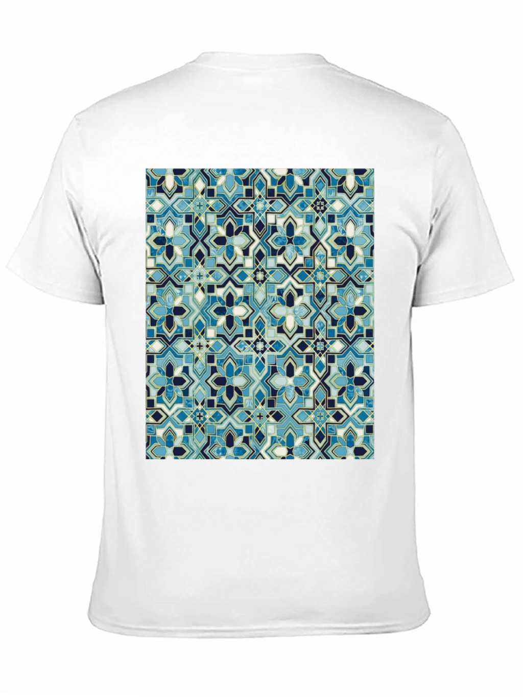 Blue Mosaic Pattern T-Shirt