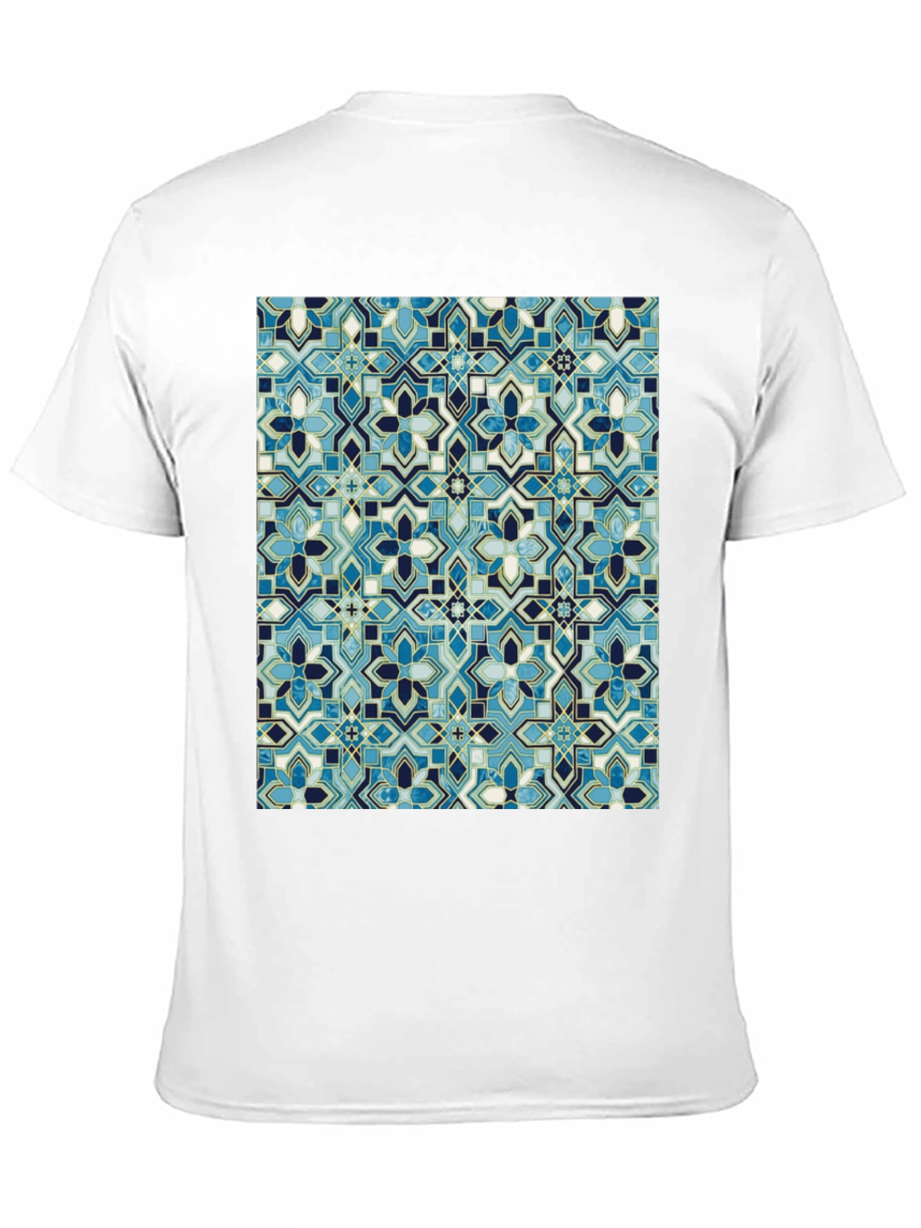 Blue Mosaic Pattern T-Shirt