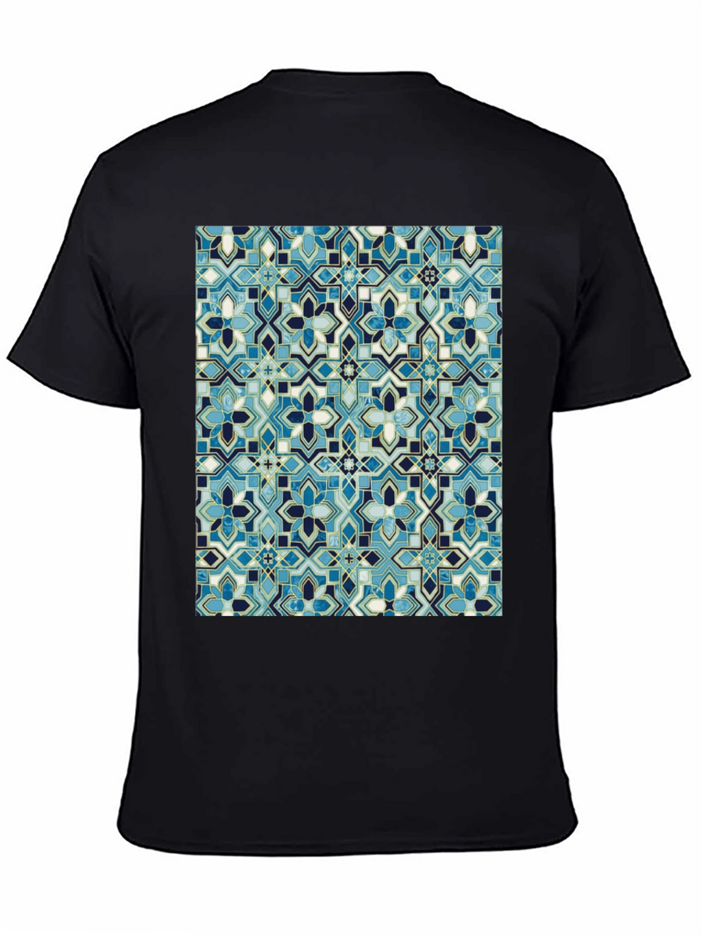 Blue Mosaic Pattern T-Shirt