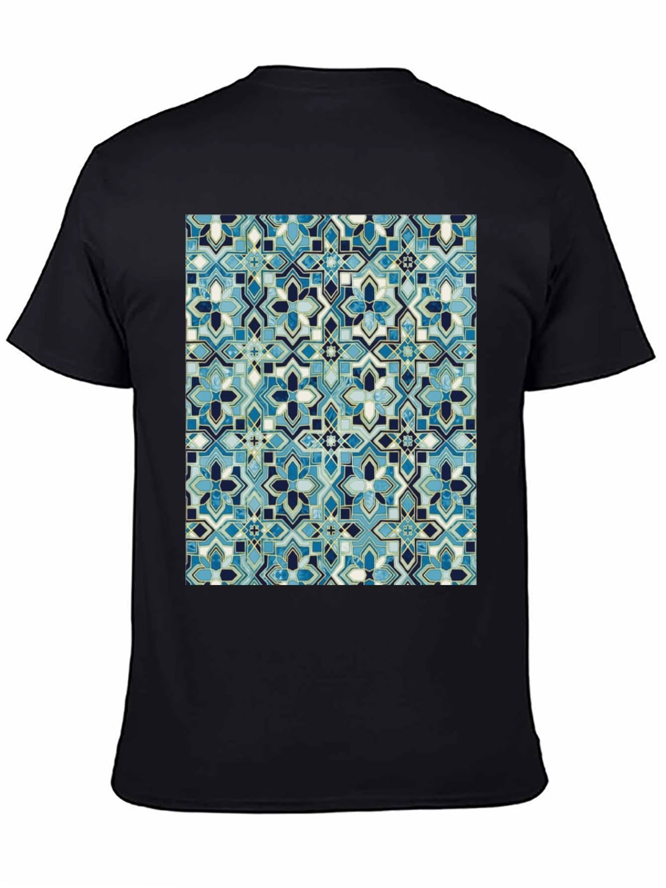 Blue Mosaic Pattern T-Shirt