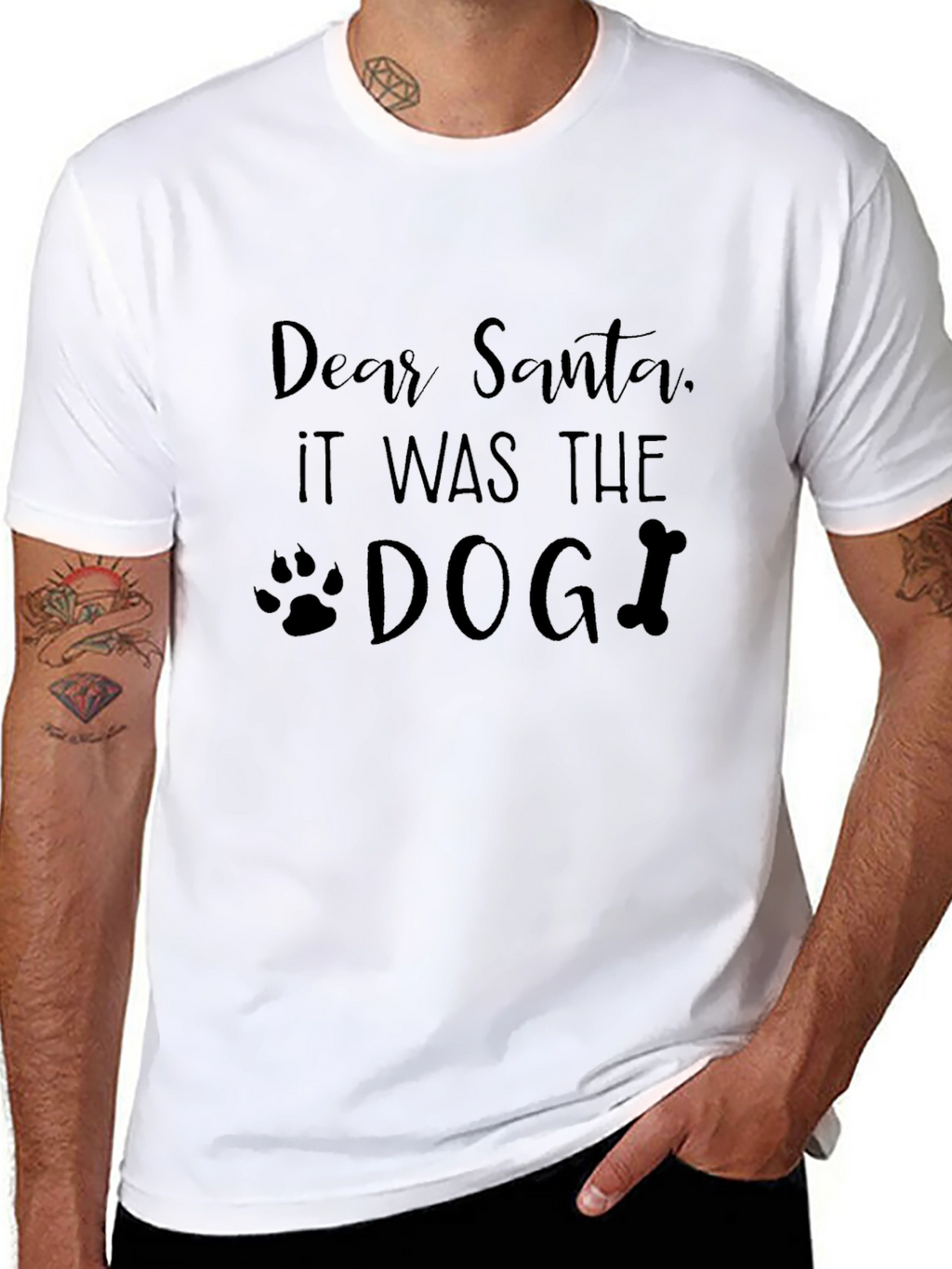 Dear Santa It Was The Dog Black T-Shirt
