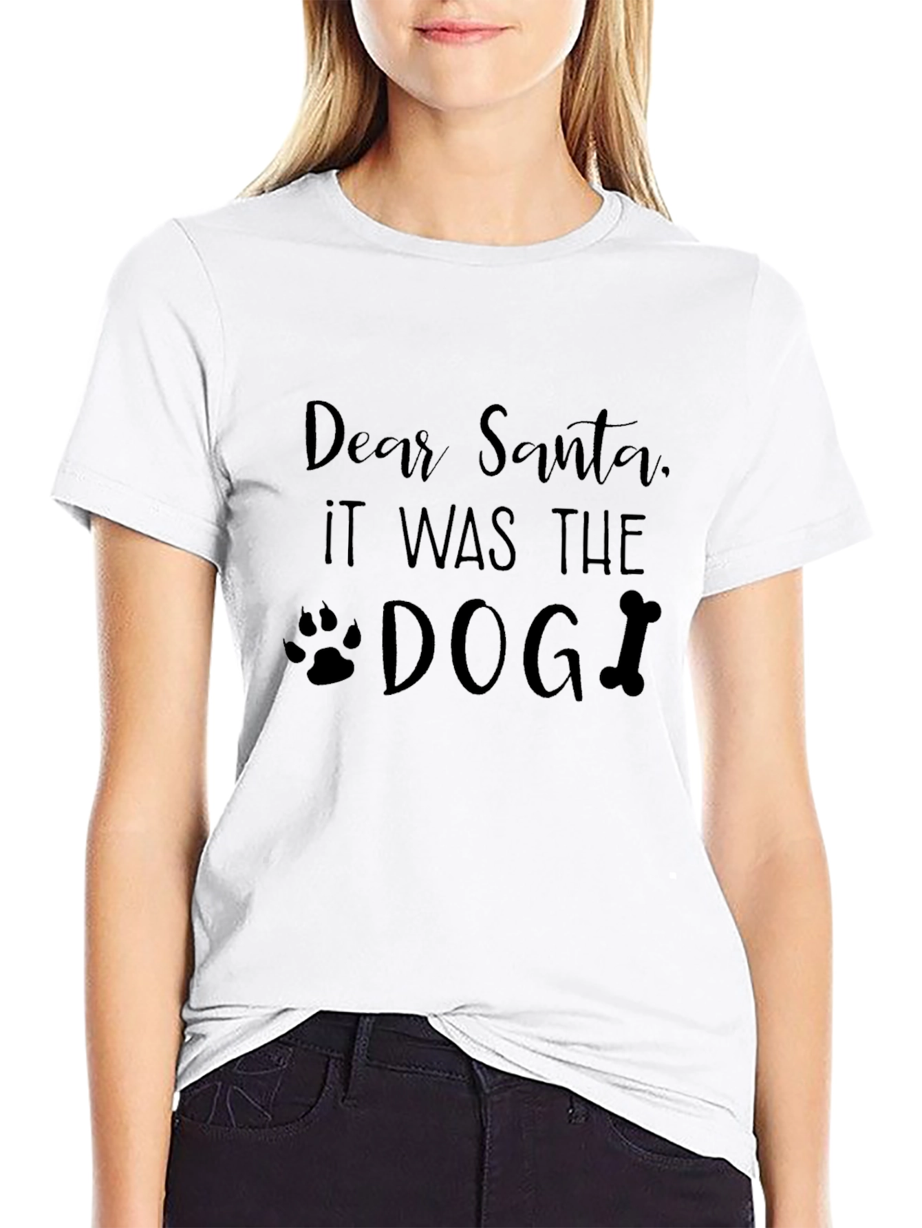 Dear Santa It Was The Dog Black T-Shirt