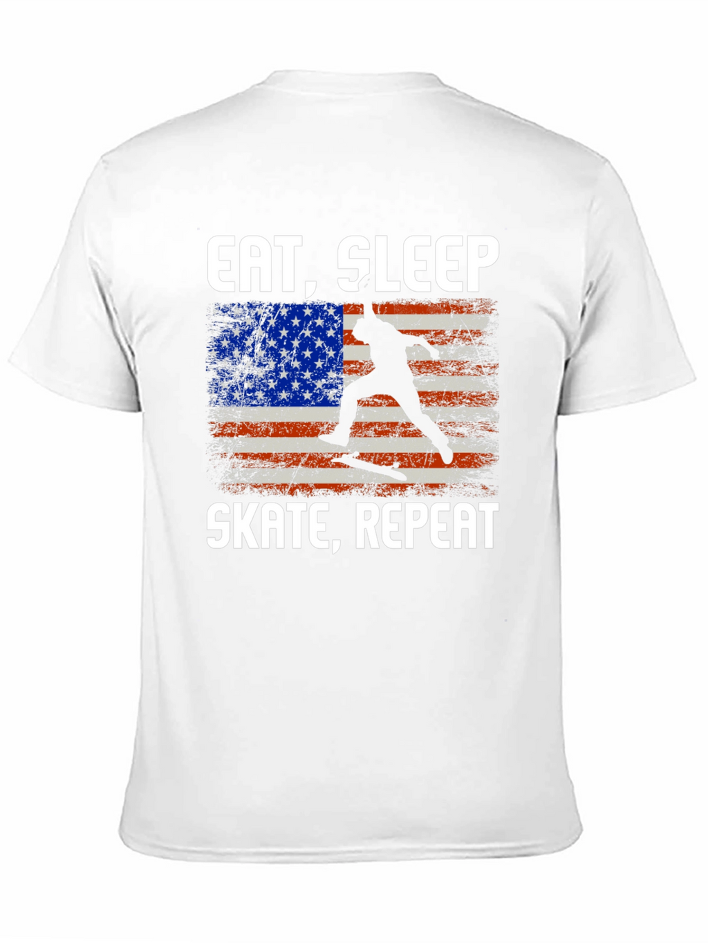 Eat Sleep Skate Repeat USA Flag T-Shirt
