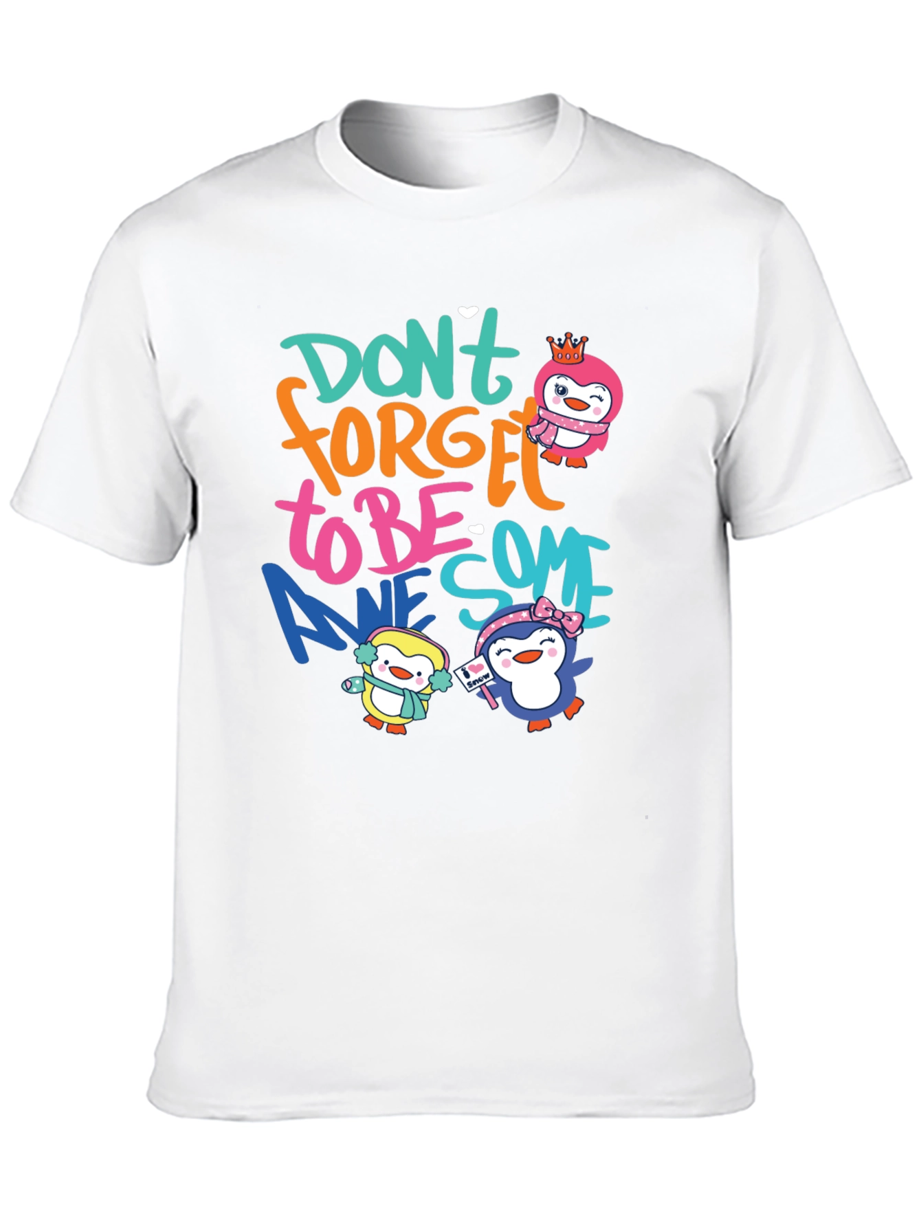 Dont Forget To Be Awesome Penguin Black T-Shirt