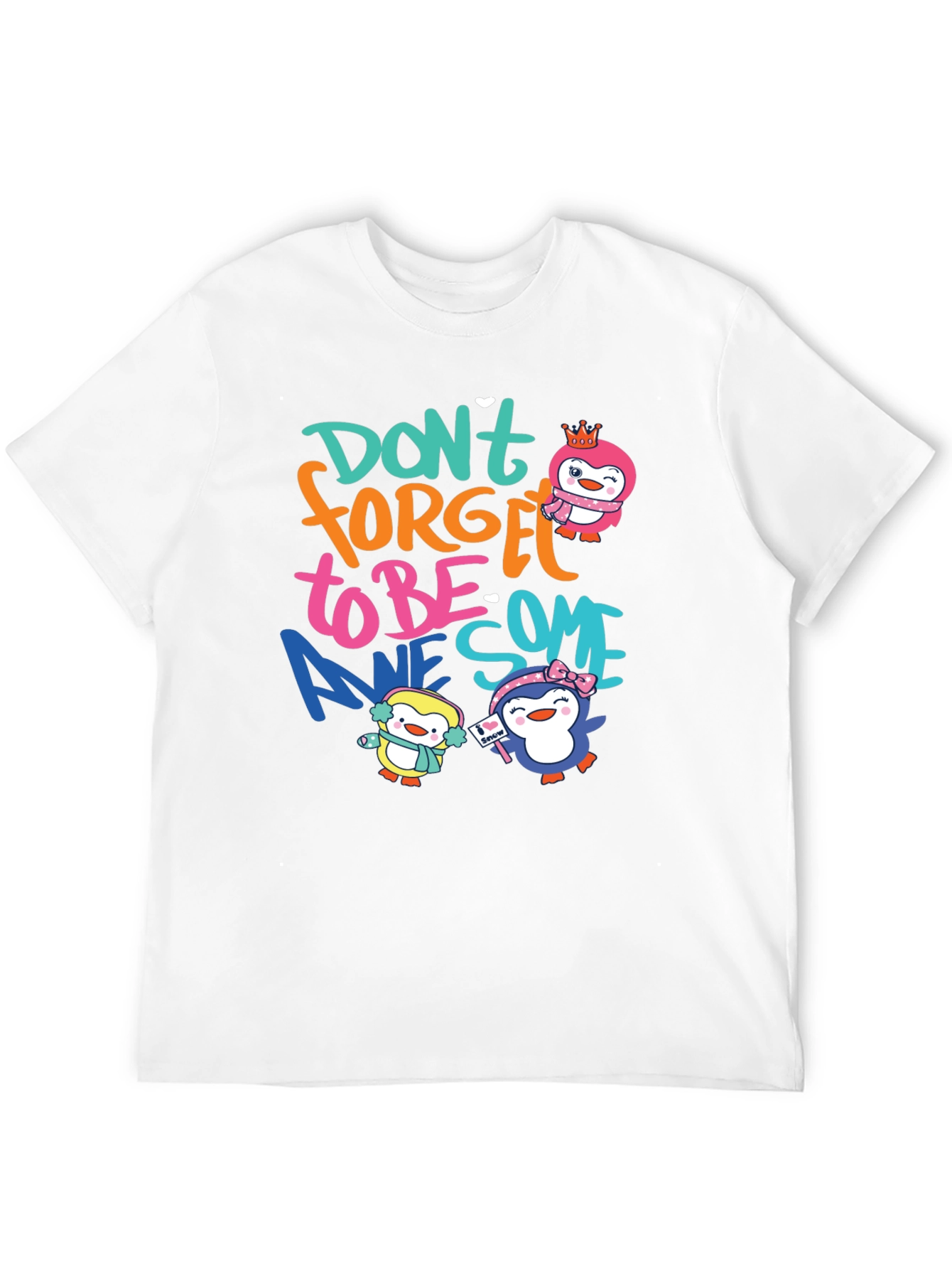 Dont Forget To Be Awesome Penguin Black T-Shirt