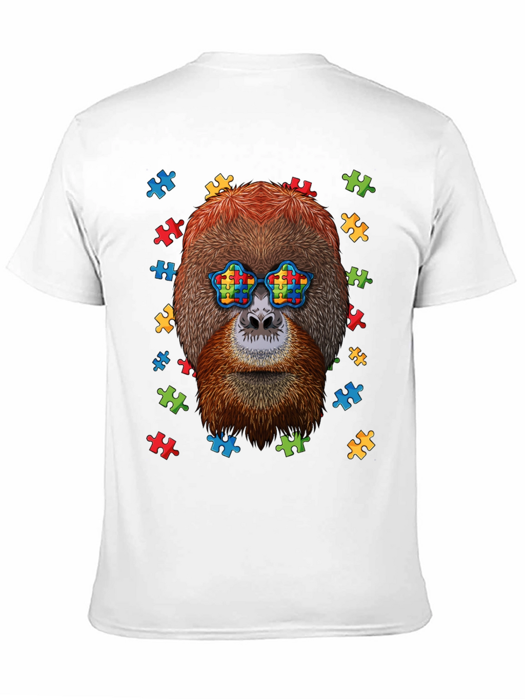 Autism Awareness Orangutan Puzzle Piece T-Shirt