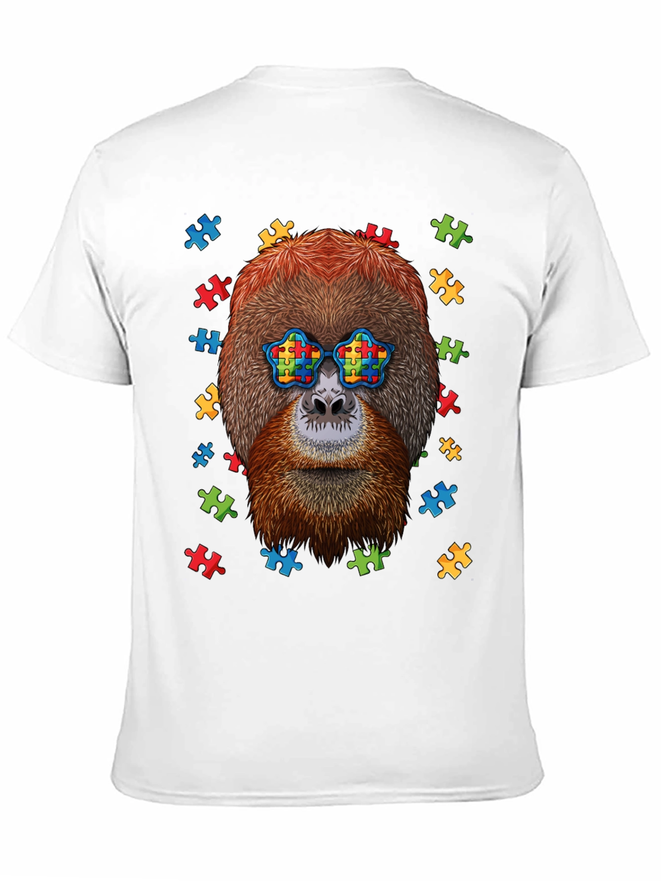 Autism Awareness Orangutan Puzzle Piece T-Shirt