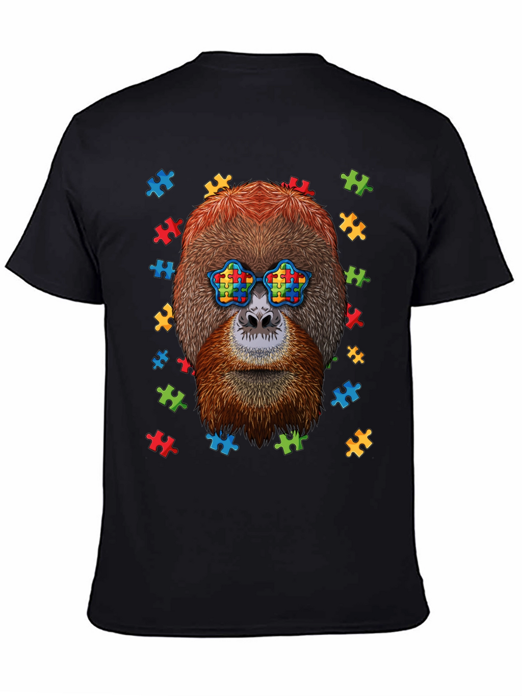 Autism Awareness Orangutan Puzzle Piece T-Shirt