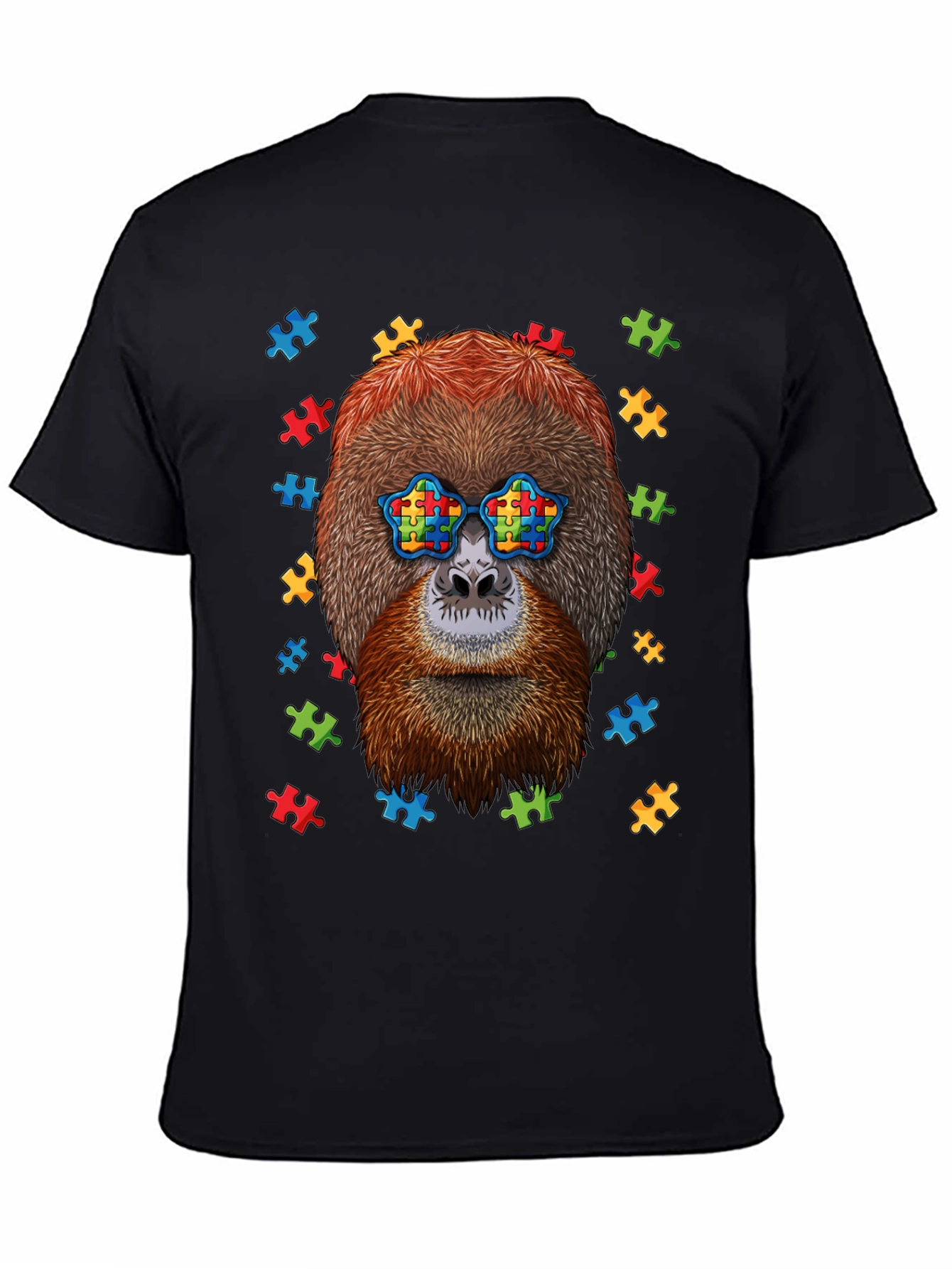 Autism Awareness Orangutan Puzzle Piece T-Shirt