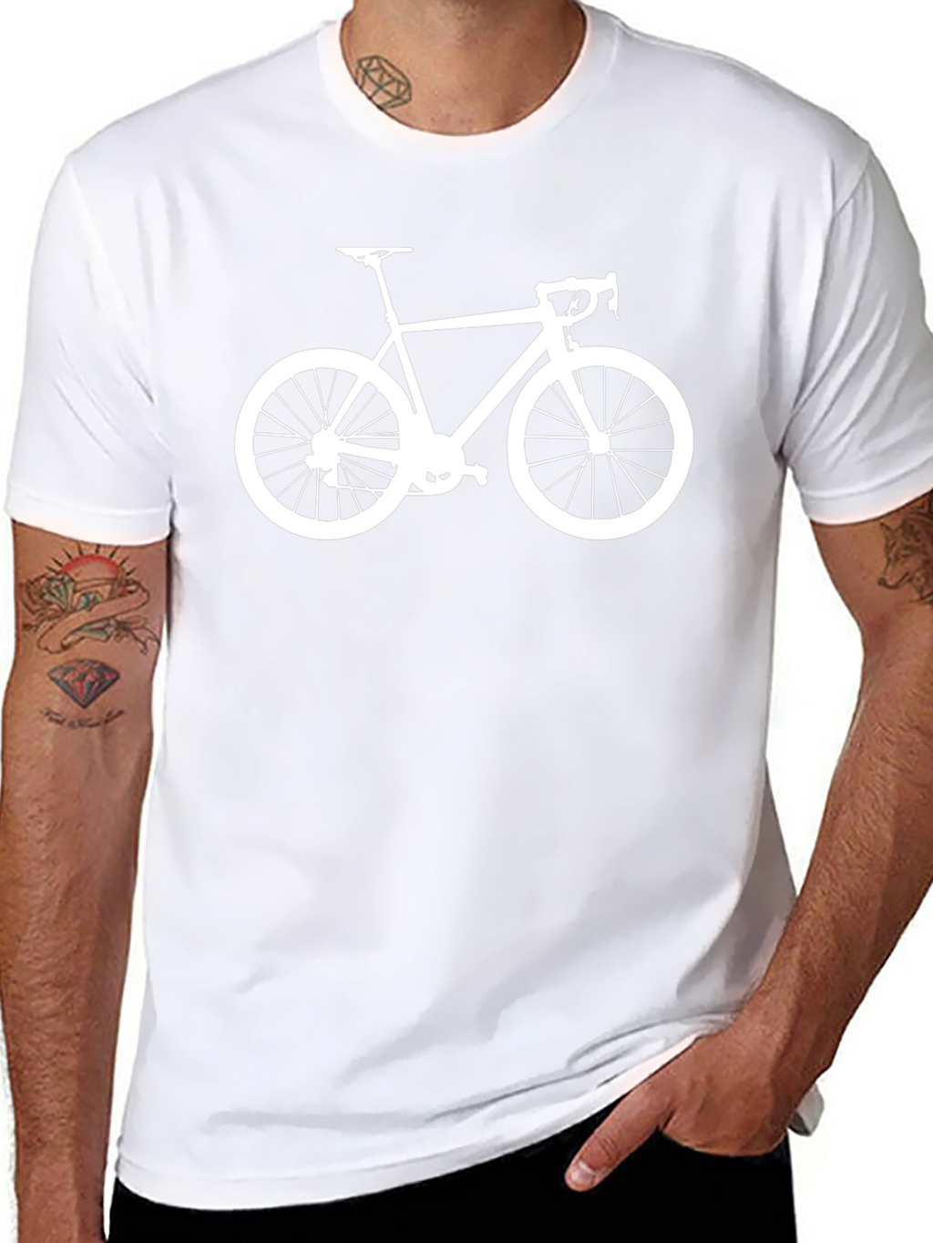 Mens Black Bike Graphic Tee - Cycling Enthusiast Shirt