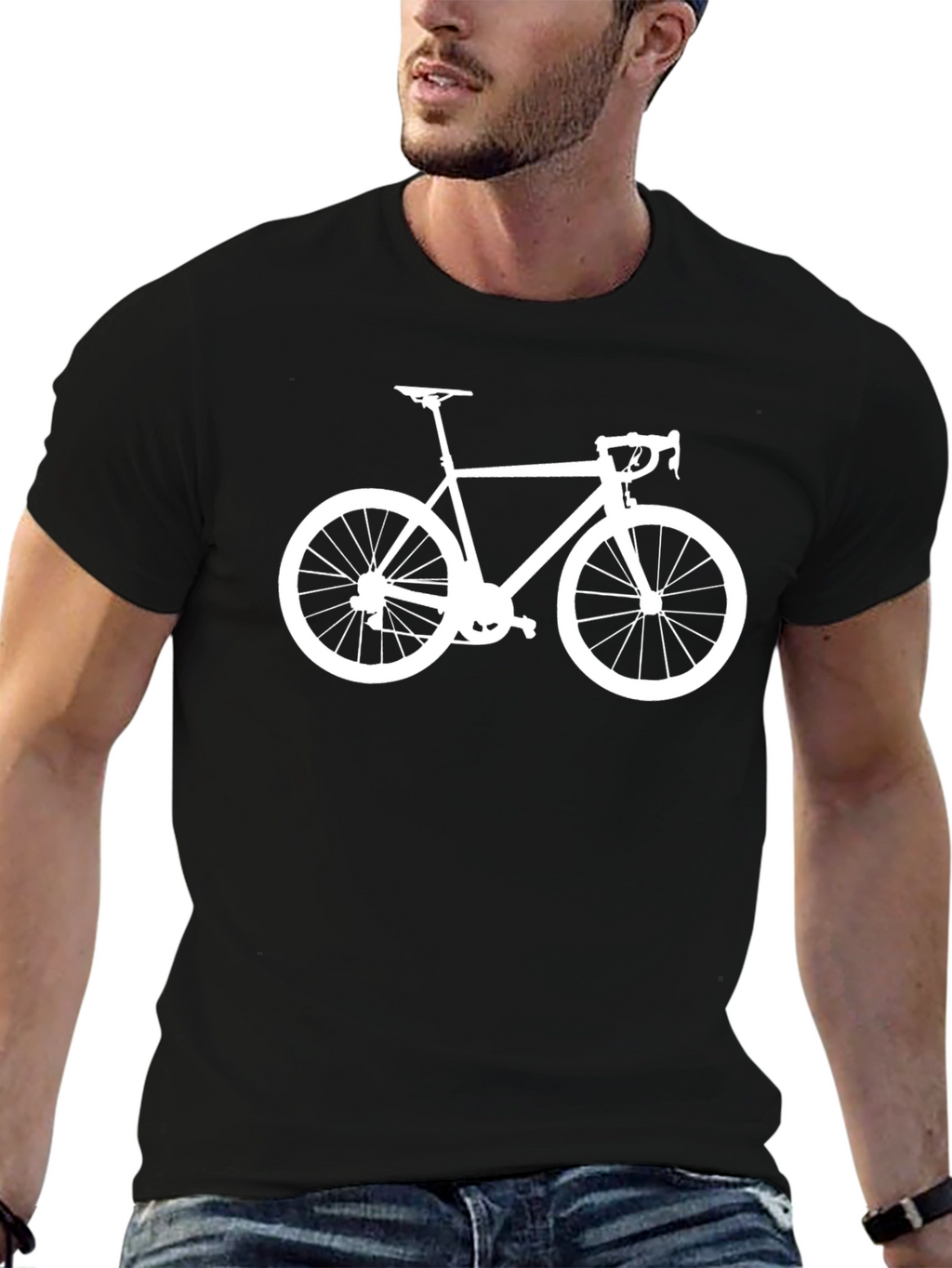 Mens Black Bike Graphic Tee - Cycling Enthusiast Shirt