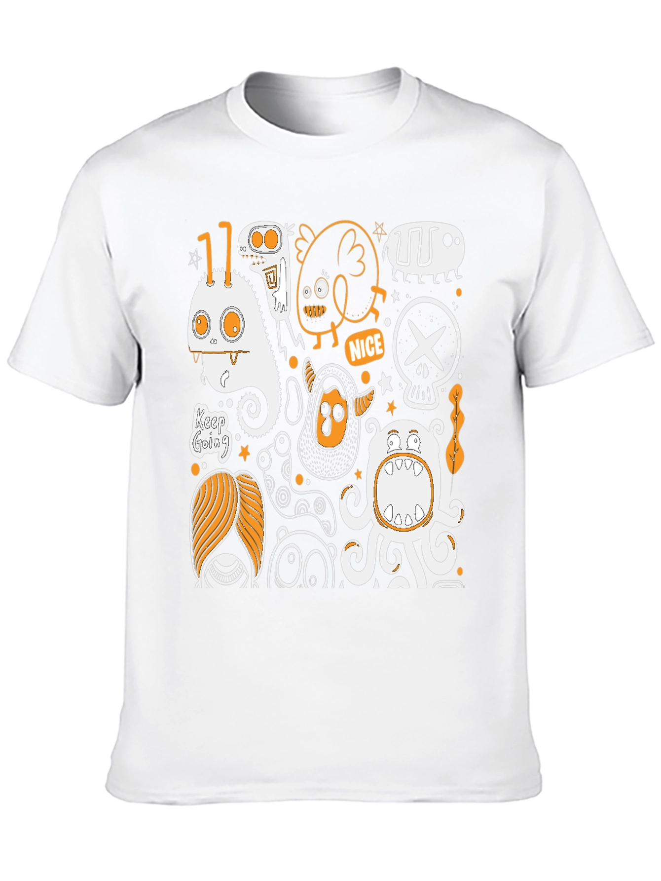 Monster Doodle Graphic Tee - Black Cotton T-Shirt