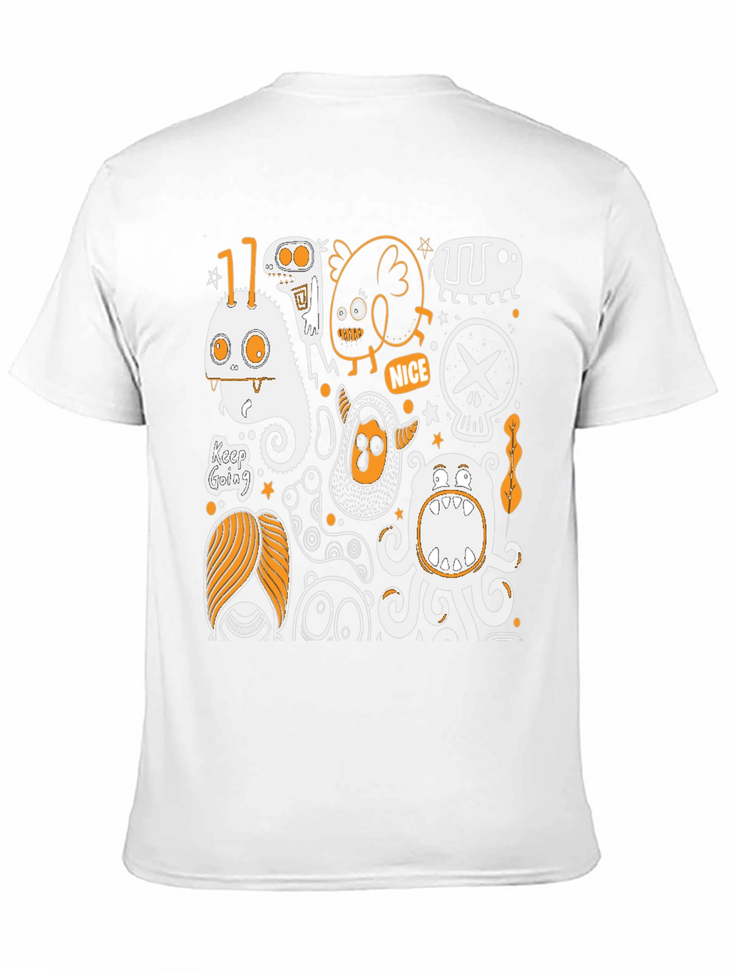 Monster Doodle Graphic Tee - Black Cotton T-Shirt