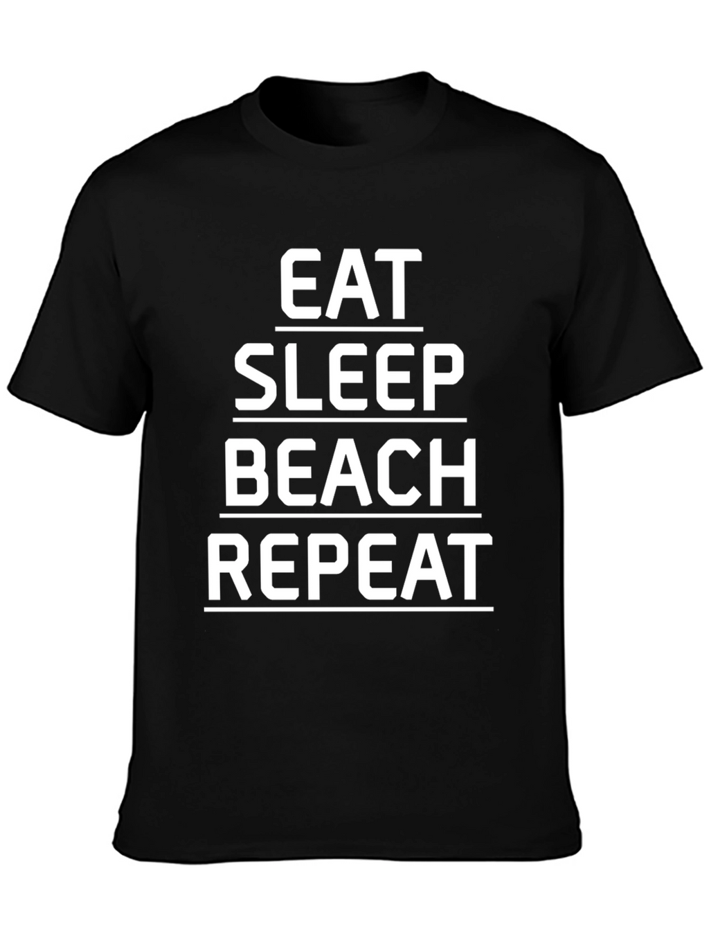 Eat Sleep Beach Repeat Black Graphic Tee