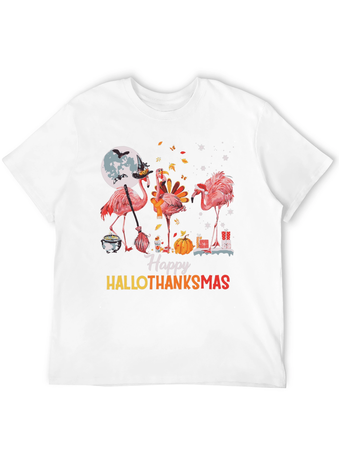 Happy Hallothanksmas Flamingo Graphic Tee