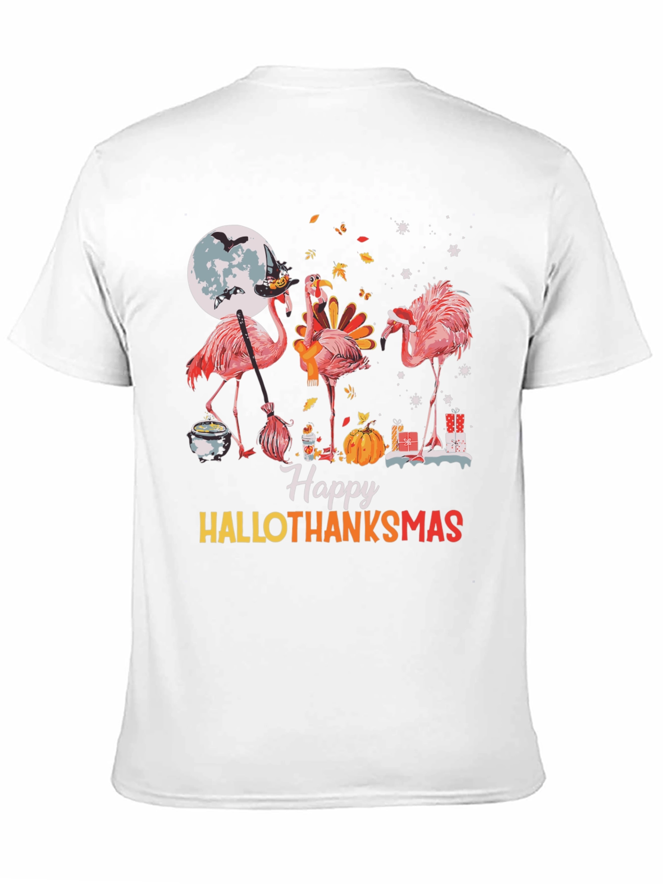 Happy Hallothanksmas Flamingo Graphic Tee