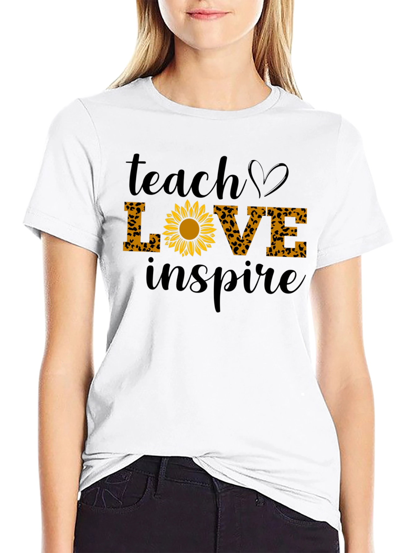 Teach Love Inspire Sunflower Graphic Tee