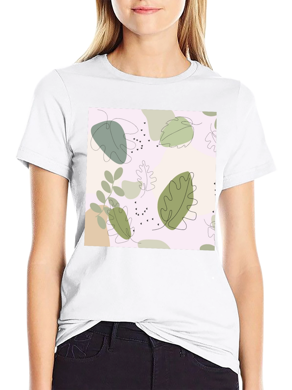 Botanical Print Black Tee
