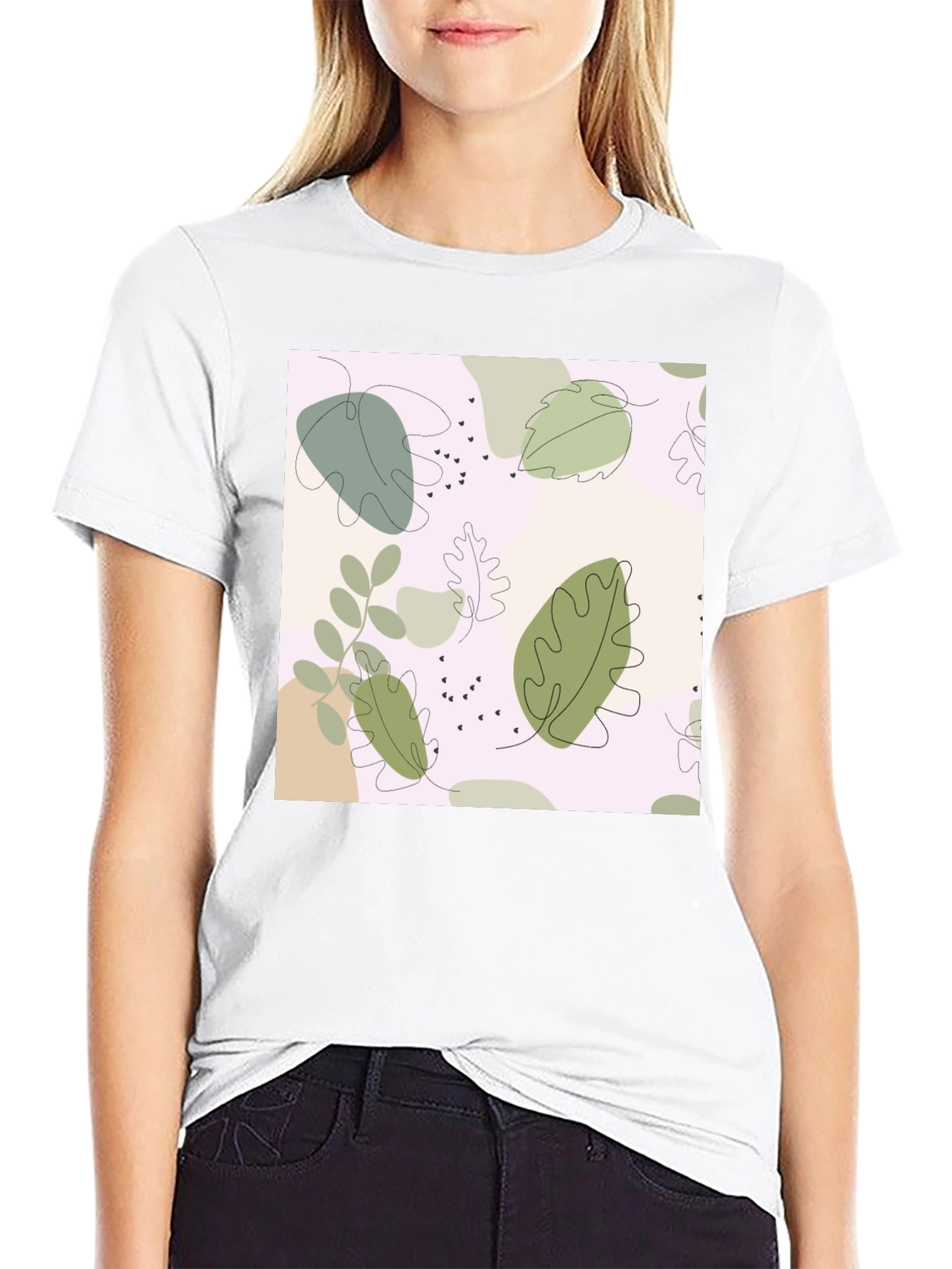 Botanical Print Black Tee