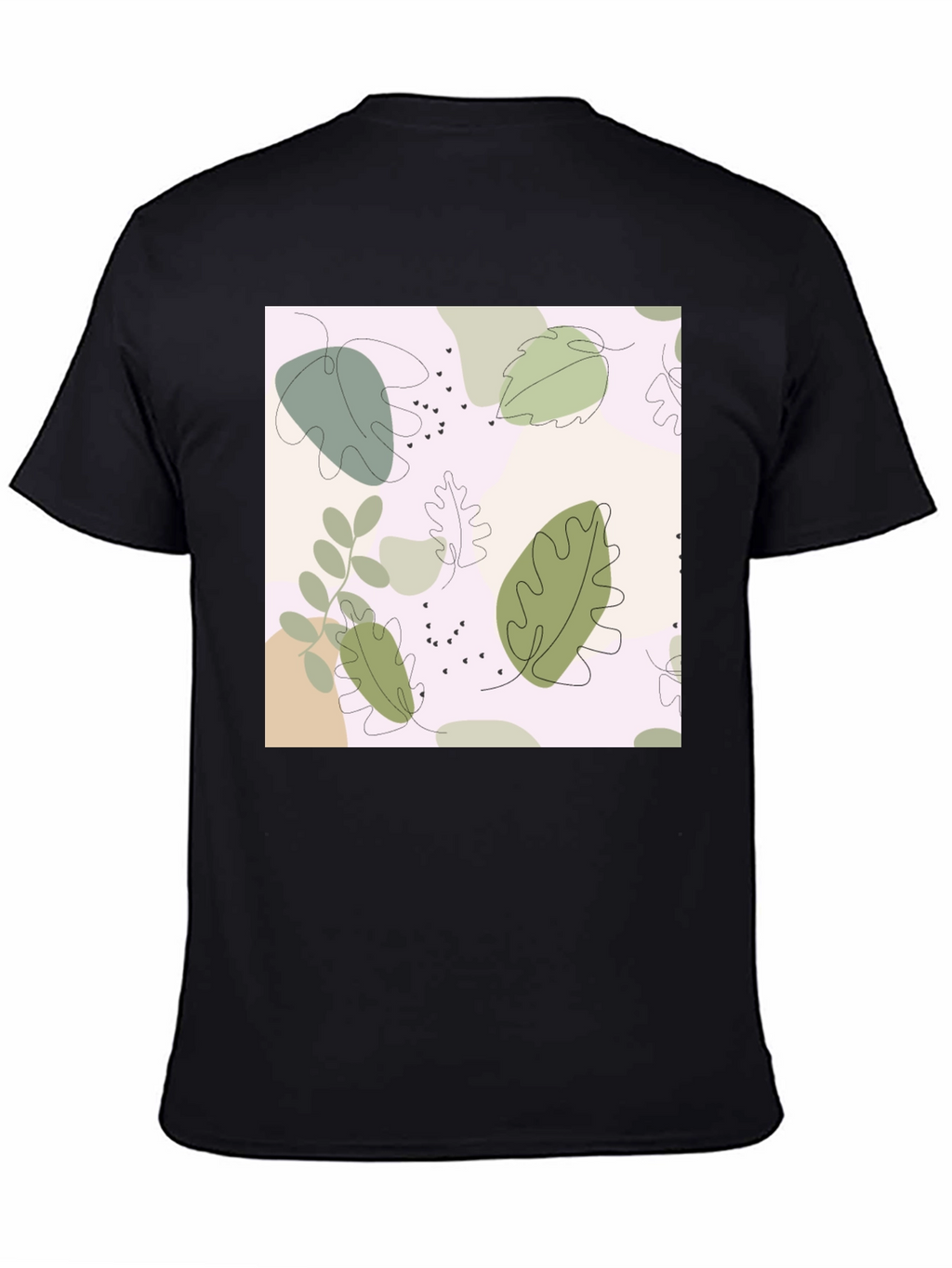 Botanical Print Black Tee