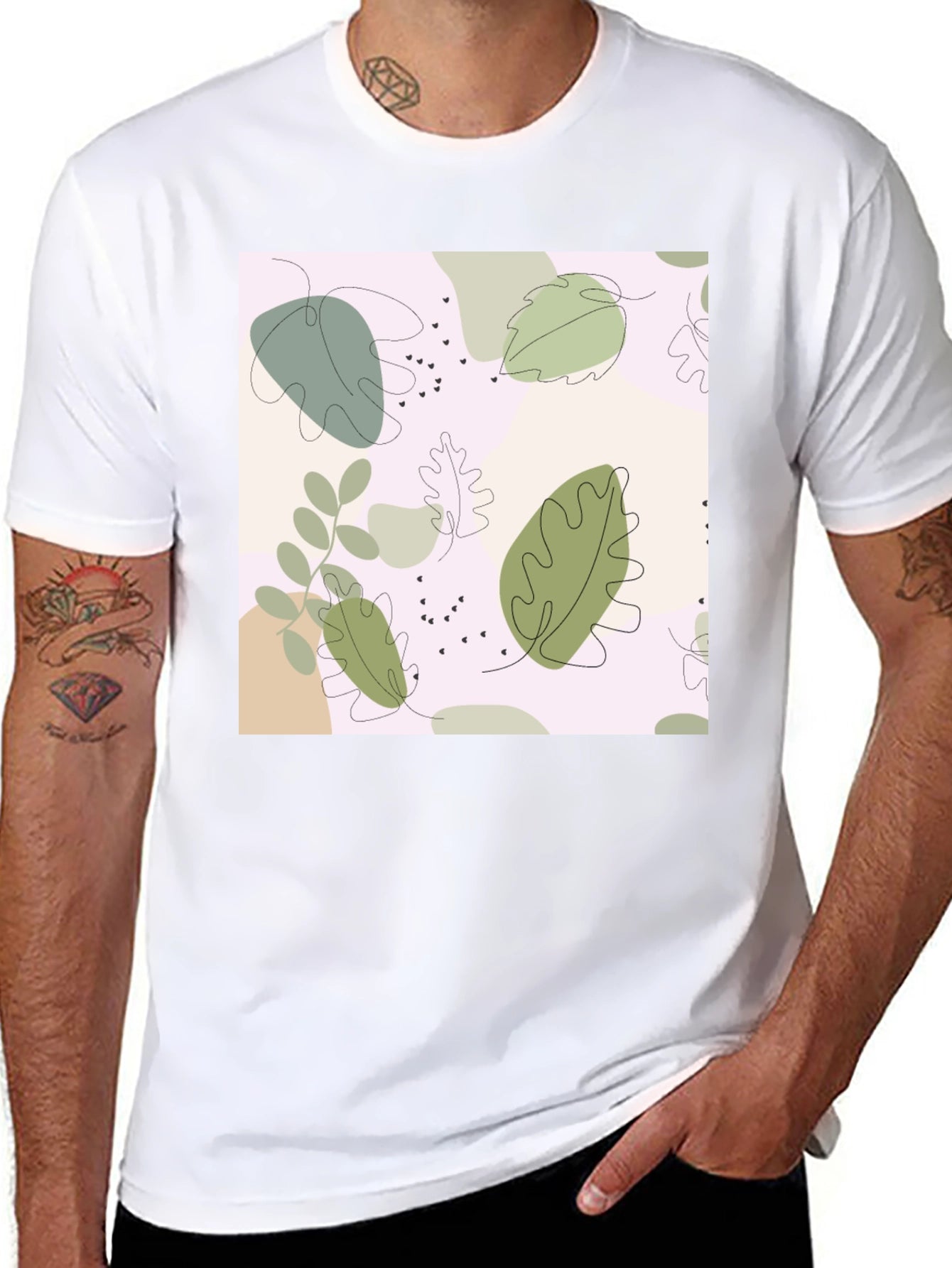 Botanical Print Black Tee
