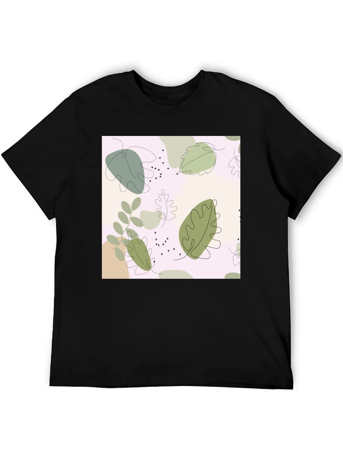 Botanical Print Black Tee