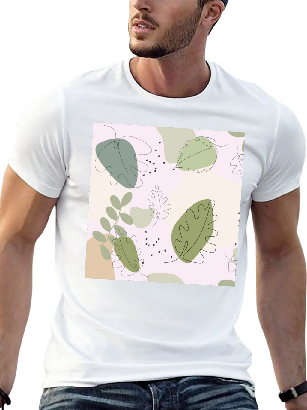 Botanical Print Black Tee
