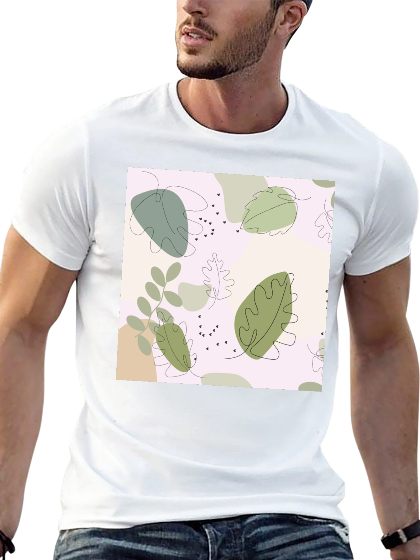 Botanical Print Black Tee