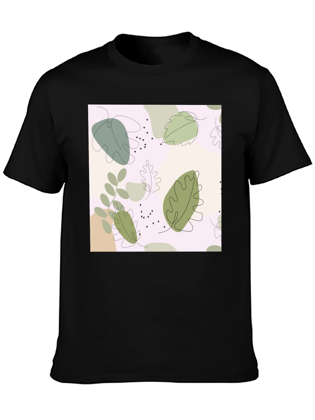 Botanical Print Black Tee