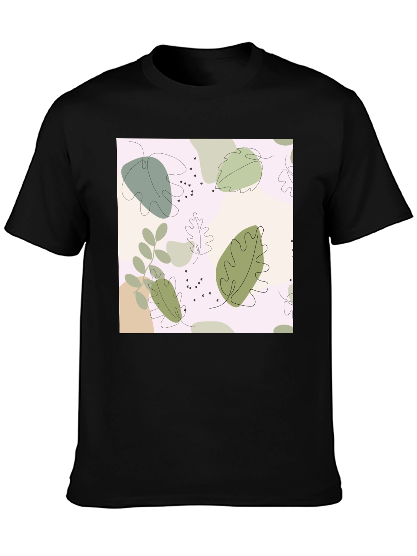 Botanical Print Black Tee