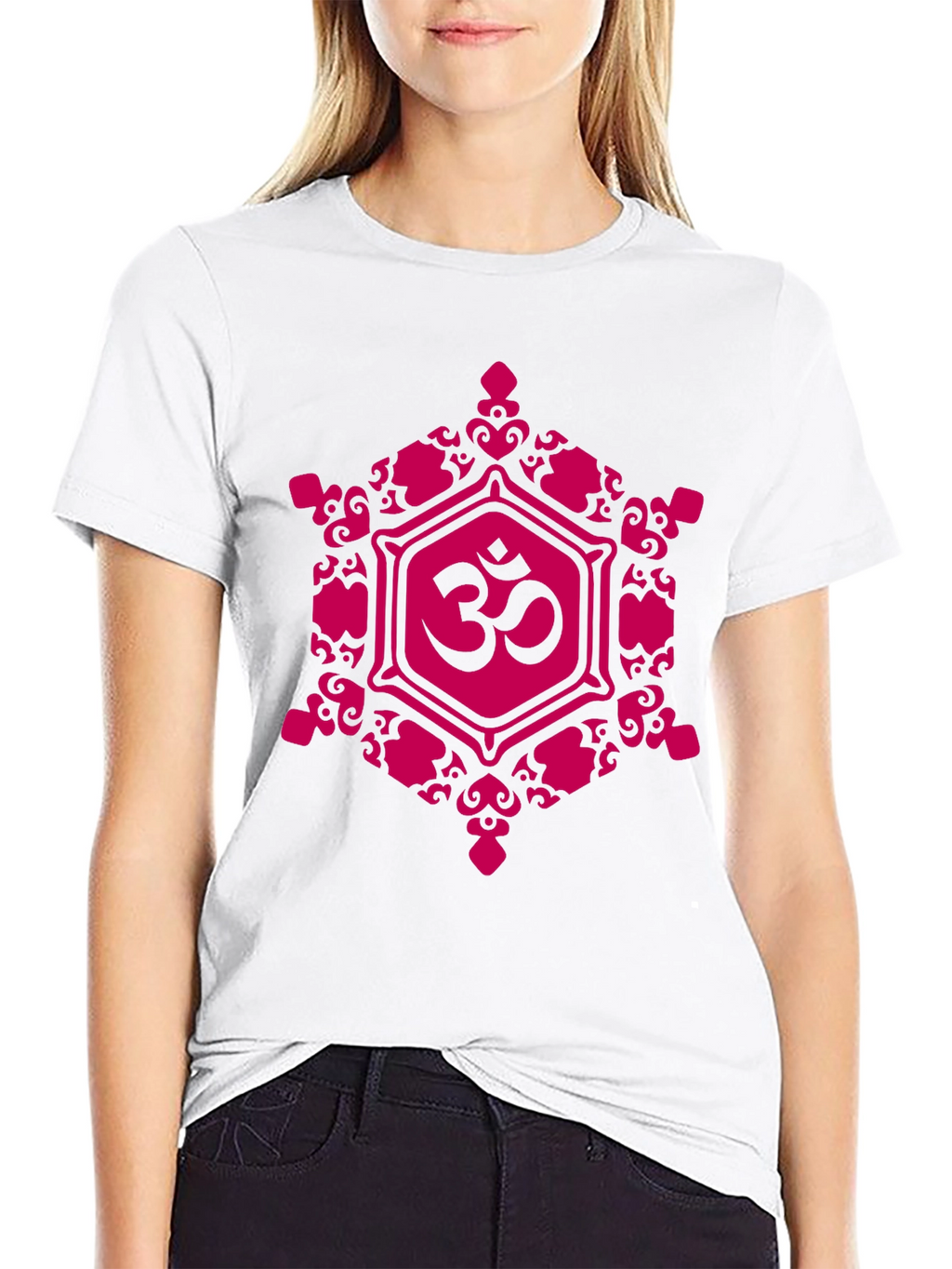 Om Symbol Graphic Tee - Black Cotton Blend T-Shirt