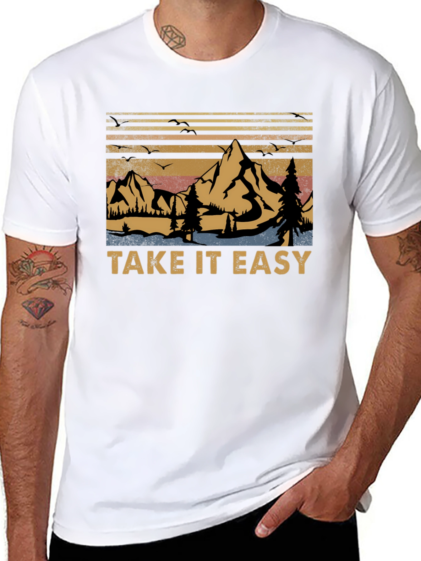 Take It Easy Mountain Graphic T-Shirt