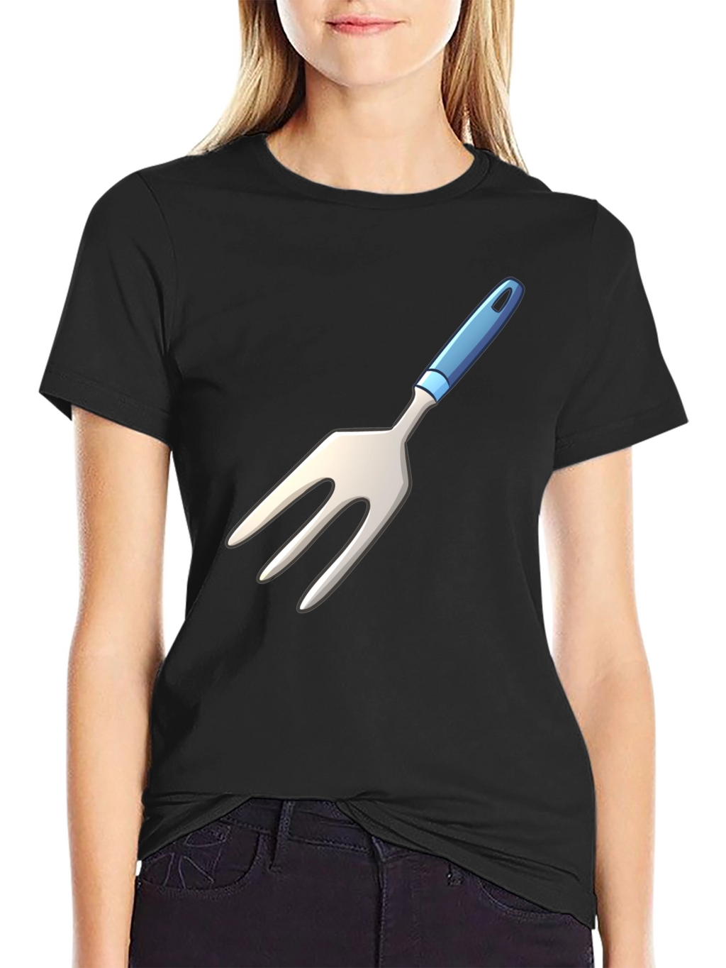 Novelty Fork Graphic Black T-Shirt