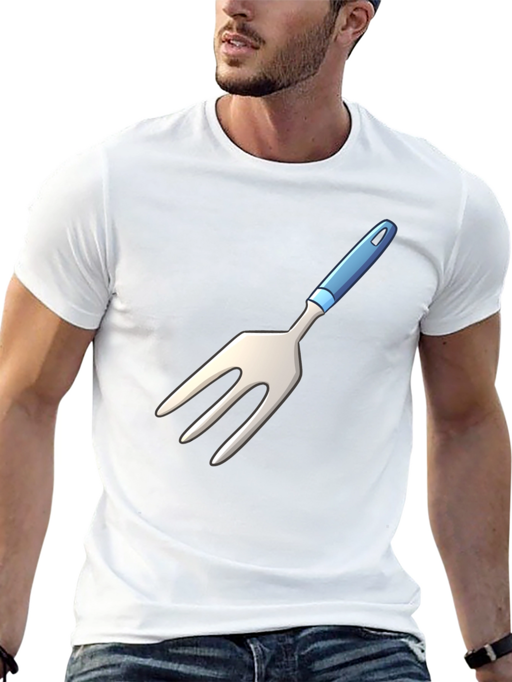Novelty Fork Graphic Black T-Shirt